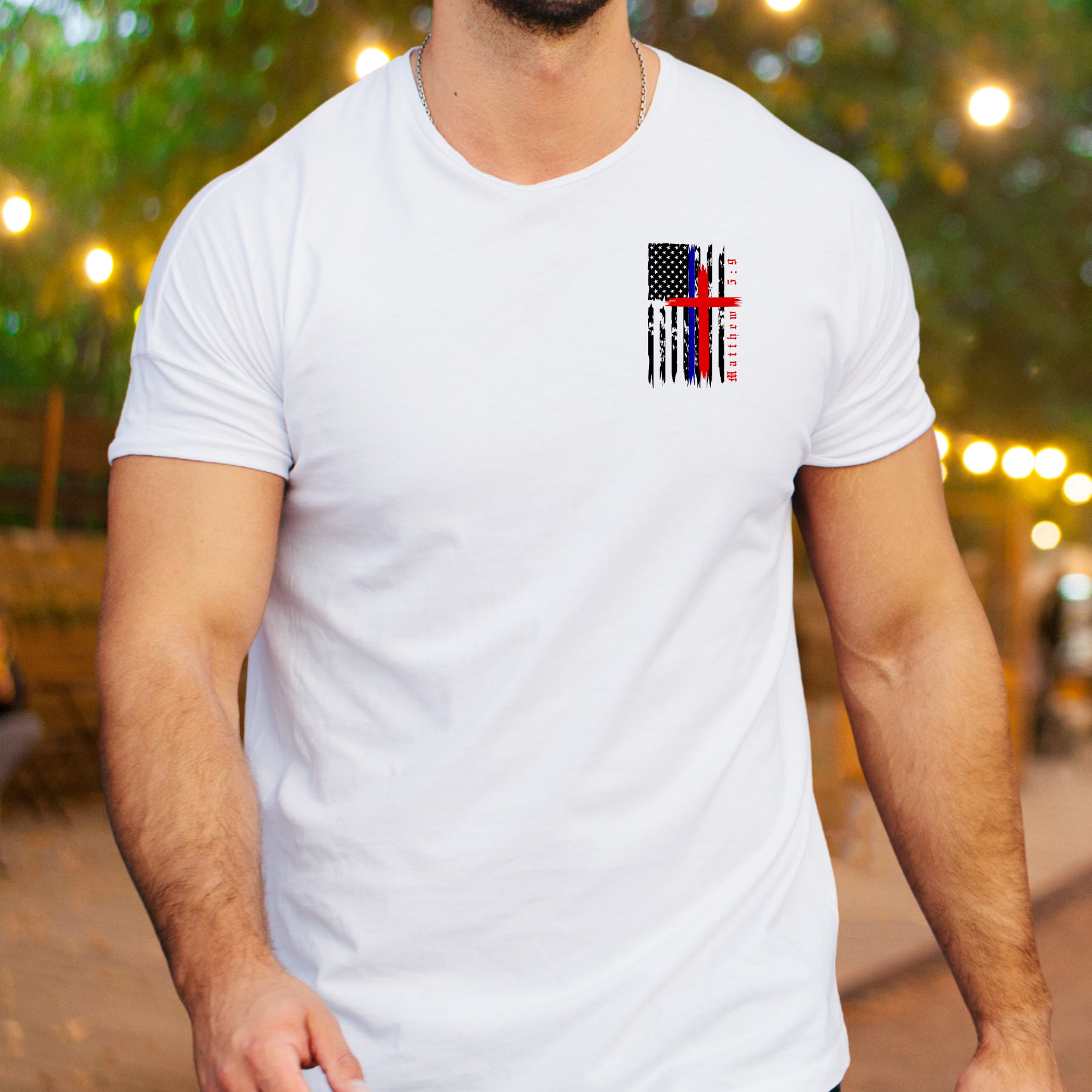 Peacemakers - Crew Neck Unisex T-Shirt featuring Matthew 5:9 product thumbnail image