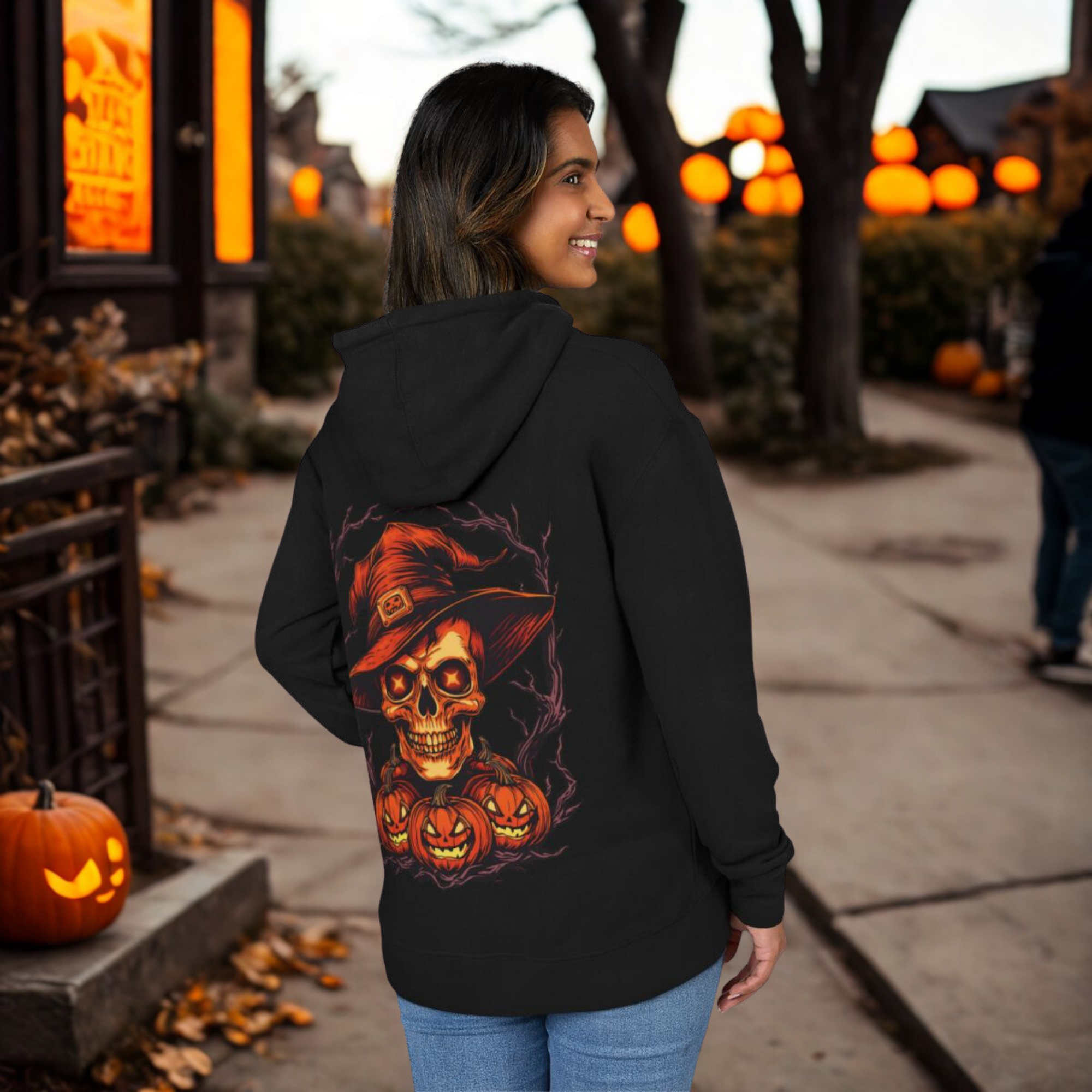 Halloween Skull Pumpkin Hoodie Unisex Fall Sweatshirt Spooky Seasonal Apparel Halloween Skull Pumpkin Hoodie Unisex Fall Sweatshirt Spooky Seasonal Apparel