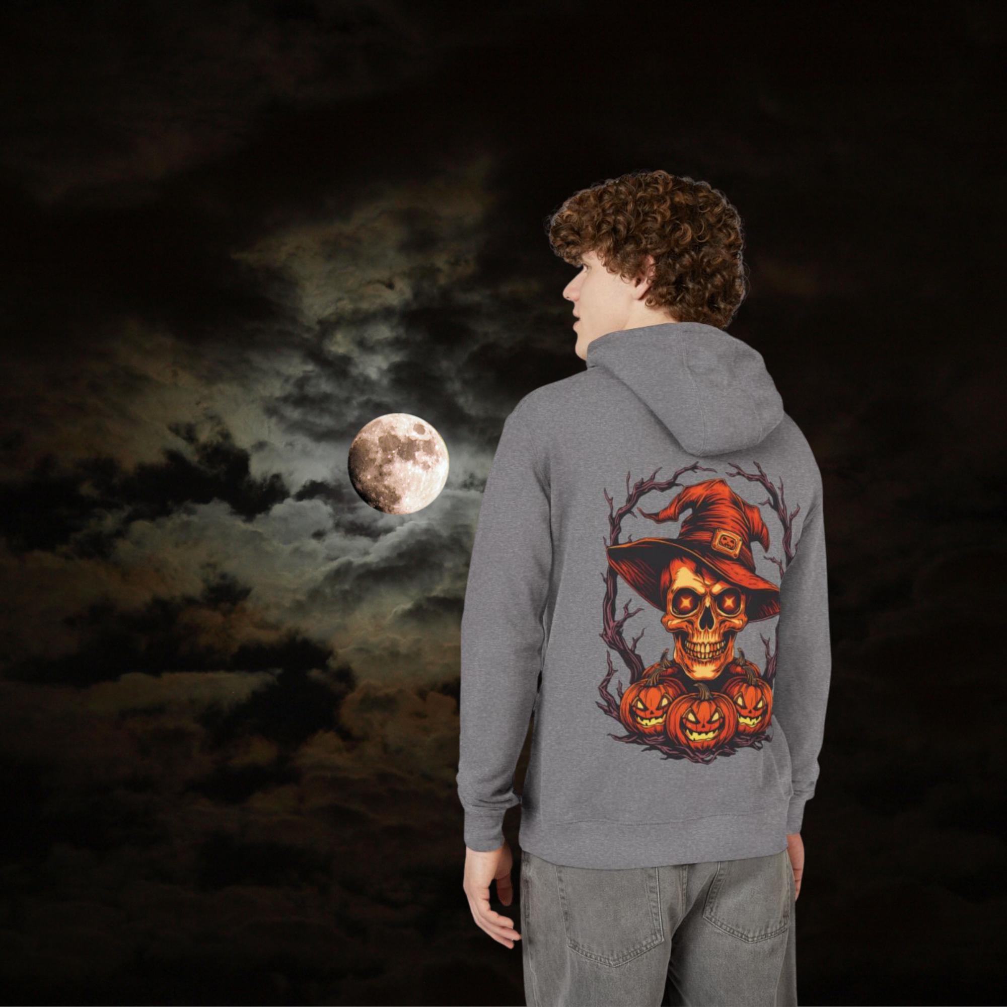 Halloween Skull Pumpkin Hoodie Unisex Fall Sweatshirt Spooky Seasonal Apparel product thumbnail image Halloween Skull Pumpkin Hoodie Unisex Fall Sweatshirt Spooky Seasonal Apparel product thumbnail image