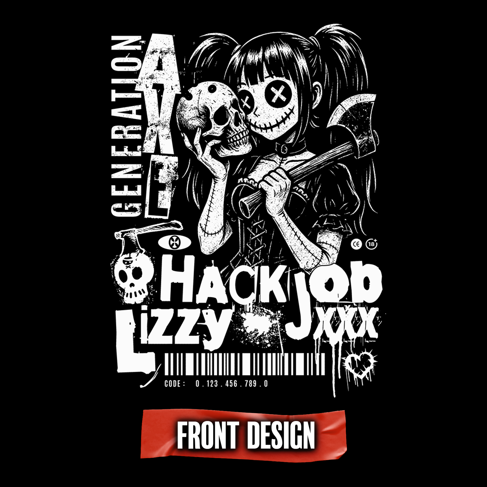 Women’s Crop Hoodie | Generation Axe | Hack Job Lizzy | Punk Goth Grunge Hoodie product thumbnail image Women’s Crop Hoodie | Generation Axe | Hack Job Lizzy | Punk Goth Grunge Hoodie product thumbnail image