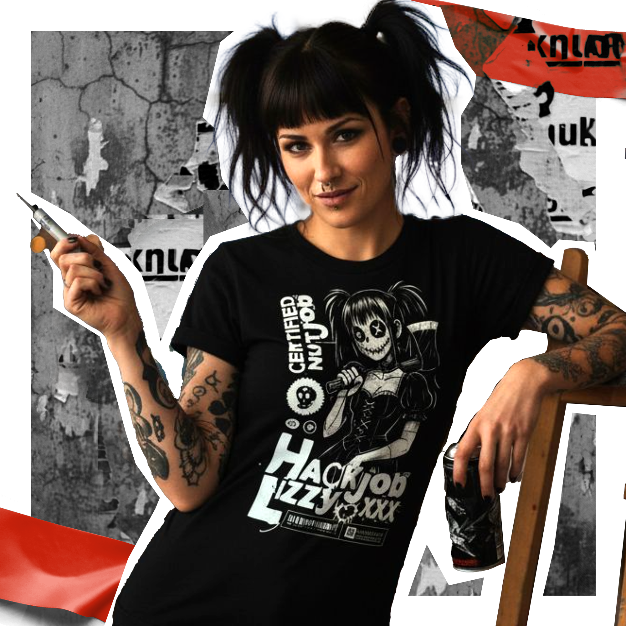 Women’s Favorite Tee | Hack Job Lizzy | Certified Nut Job | Punk Goth Halloween Shirt product thumbnail image Women’s Favorite Tee | Hack Job Lizzy | Certified Nut Job | Punk Goth Halloween Shirt product thumbnail image