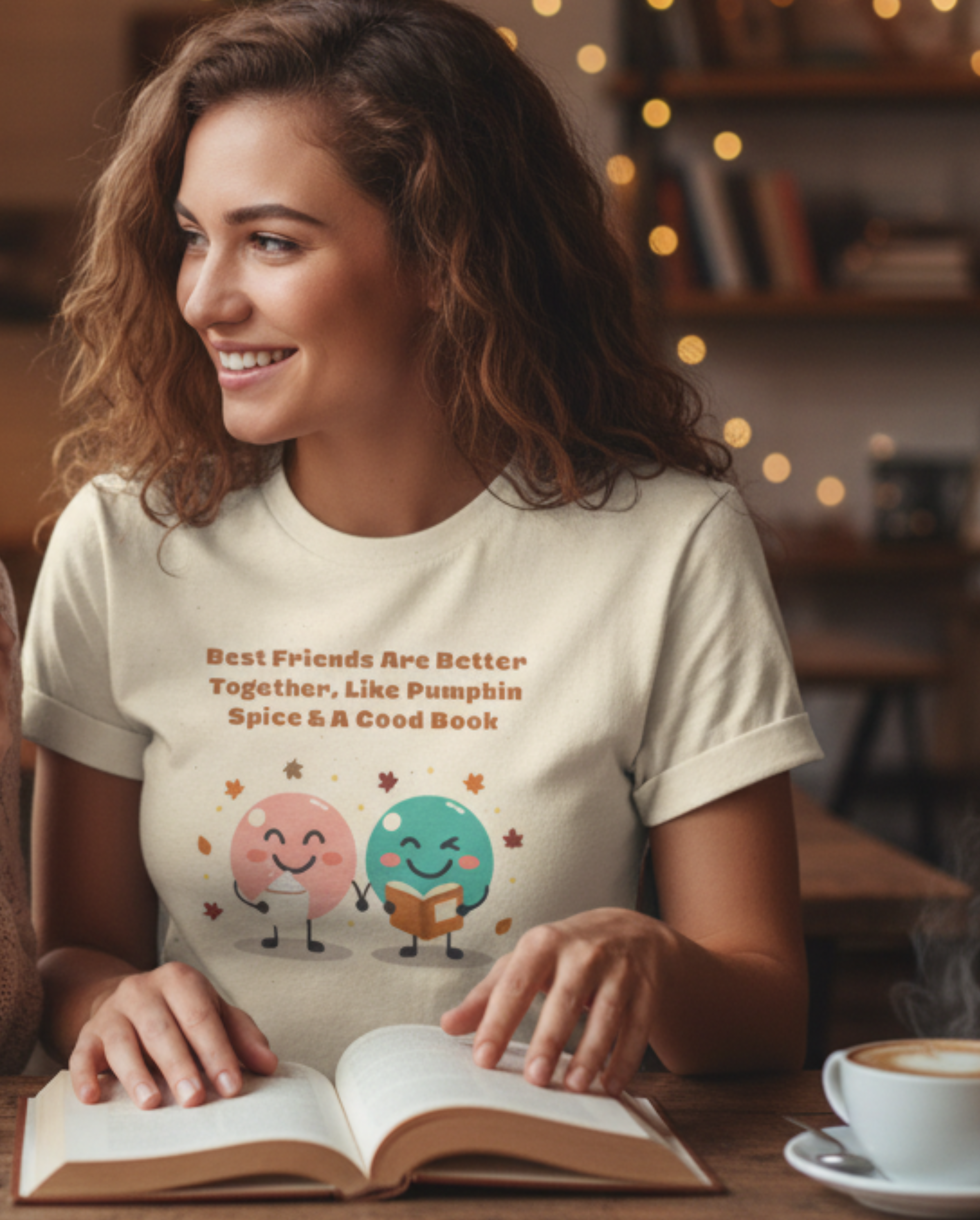 Best Friends Pumpkin Spice Tee, Gift for Friends, Cozy Book Lovers Tee, Gift for Bestie, Female Friendship Shirt, Fall Friend T-Shirt. Best Friends Pumpkin Spice Tee, Gift for Friends, Cozy Book Lovers Tee, Gift for Bestie, Female Friendship Shirt, Fall Friend T-Shirt.