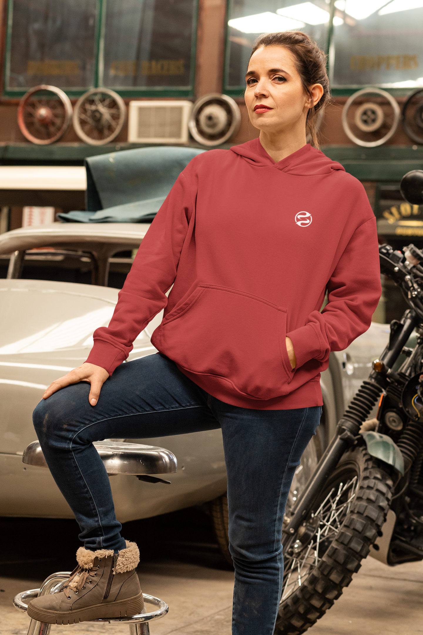 Sentia Styles Official Logo, Cozy Unisex Midweight Fleece Hoodie, Perfect for Casual Outings, Everyday Wear, Holiday Gifting, Relaxation, Layering product thumbnail image