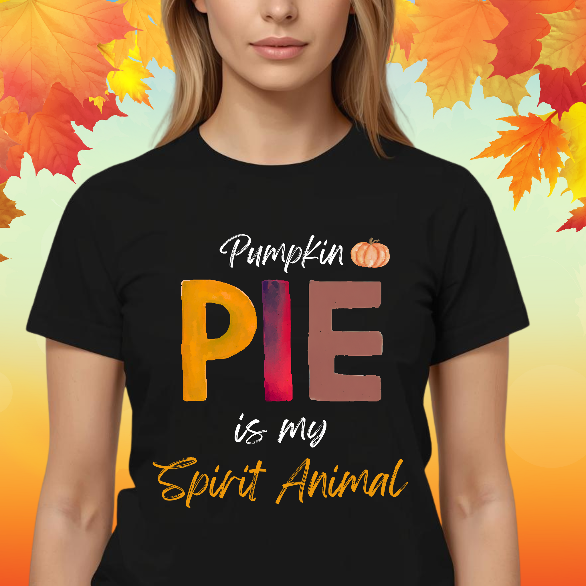 Pumpkin Pie is My Spirit Animal Thanksgiving T Shirt | Funny Turkey Day Drinking Shirt | Friendsgiving Party Graphic Tee product thumbnail image