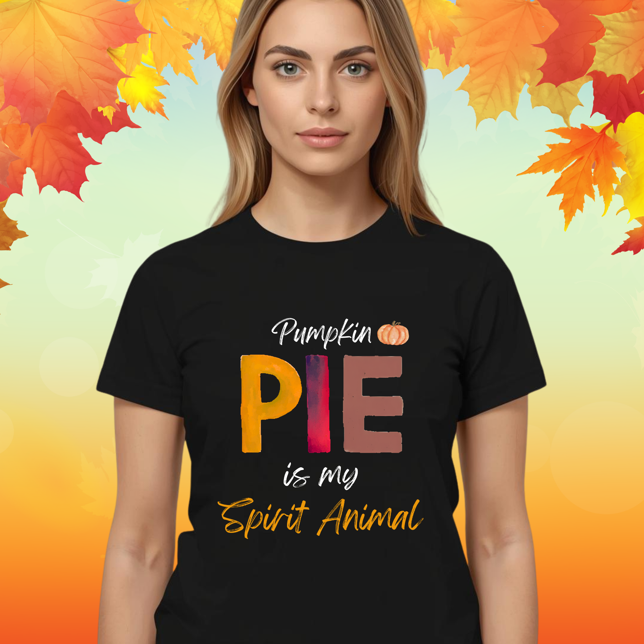 Pumpkin Pie is My Spirit Animal Thanksgiving T Shirt | Funny Turkey Day Drinking Shirt | Friendsgiving Party Graphic Tee product thumbnail image