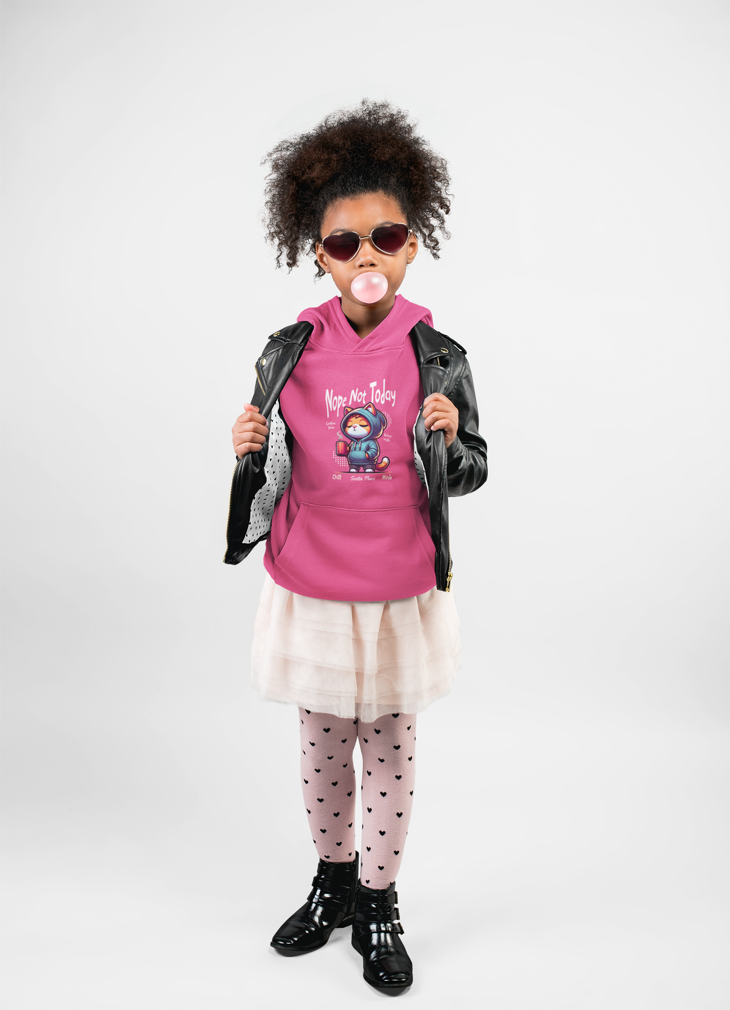 Youth Hooded Sweatshirt: "Nope Not Today" Cool Design, Fun Gift for Teens, Casual Wear, Everyday Comfort, Unique Layering Piece product thumbnail image