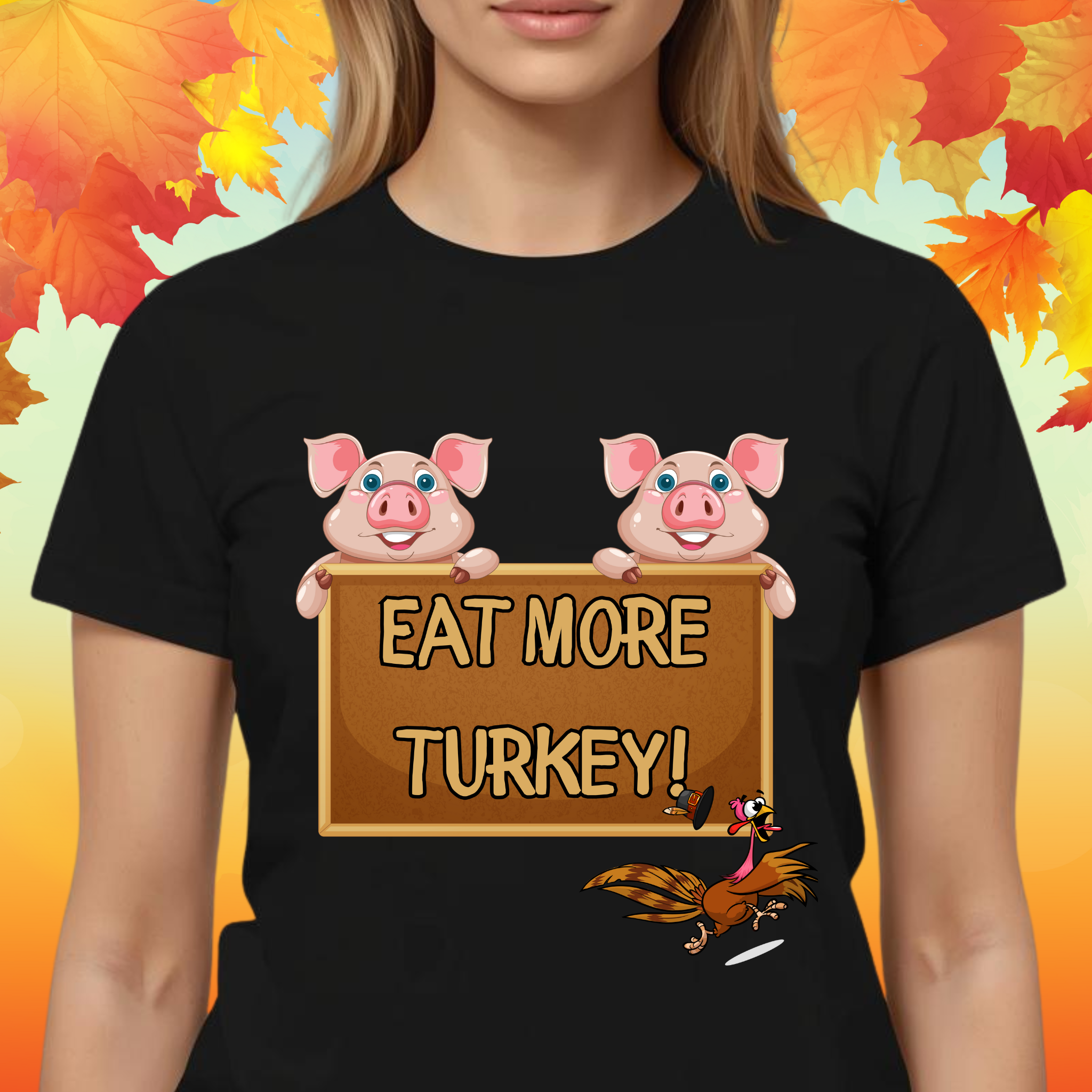 Eat More Turkey Thanksgiving T Shirt | Funny Turkey Day Drinking Shirt | Friendsgiving Party Graphic Tee