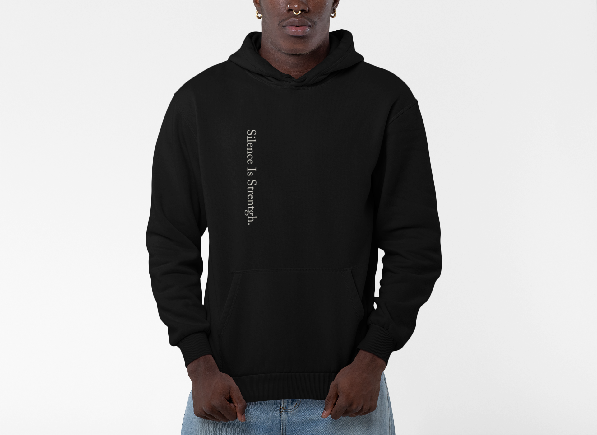 Silence is Strength Hoodie, Motivational Fleece Hoodie, Inspirational Sweatshirt, Gift for Empowerment, Cozy Fashion Statement