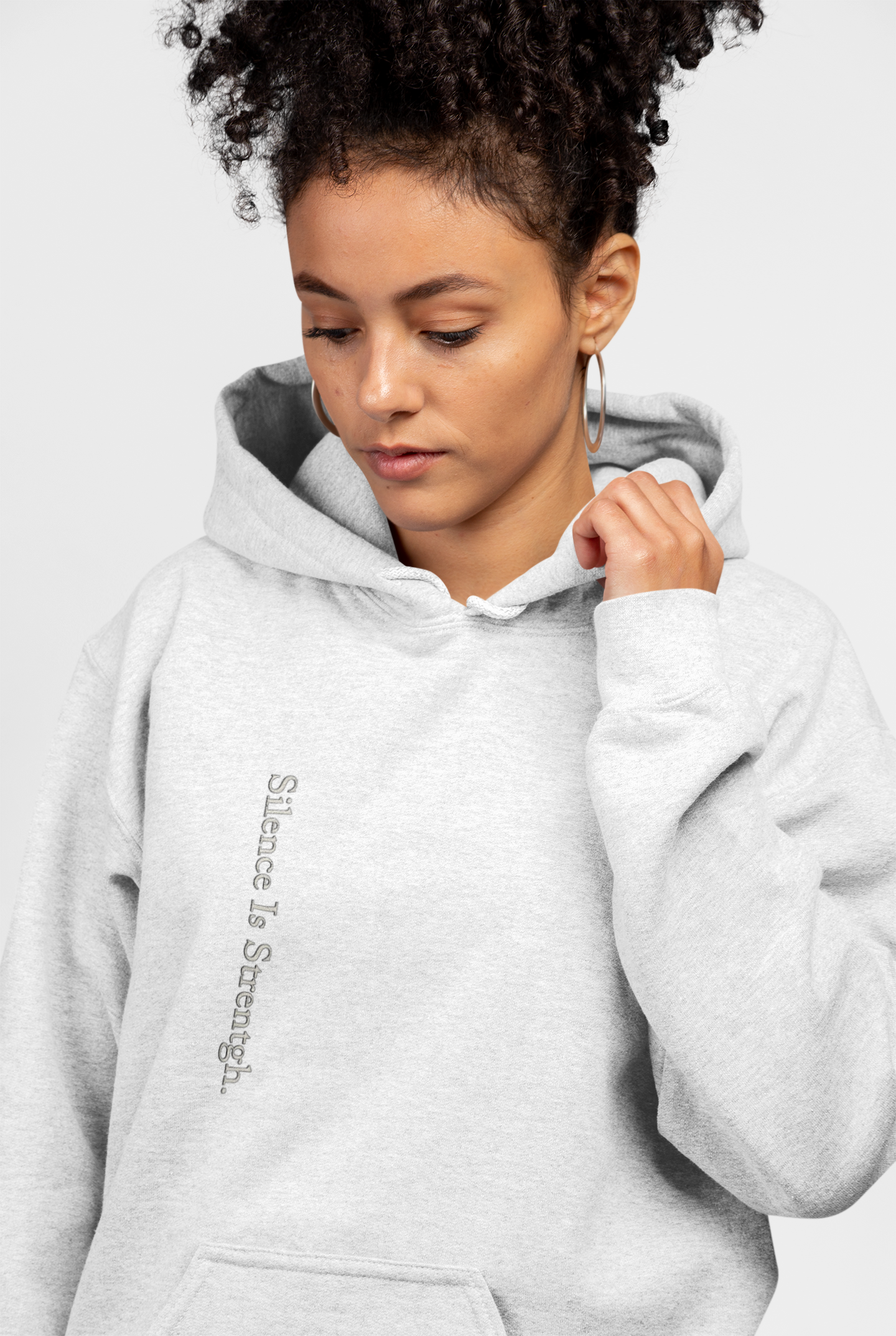Silence is Strength Hoodie, Motivational Fleece Hoodie, Inspirational Sweatshirt, Gift for Empowerment, Cozy Fashion Statement product thumbnail image