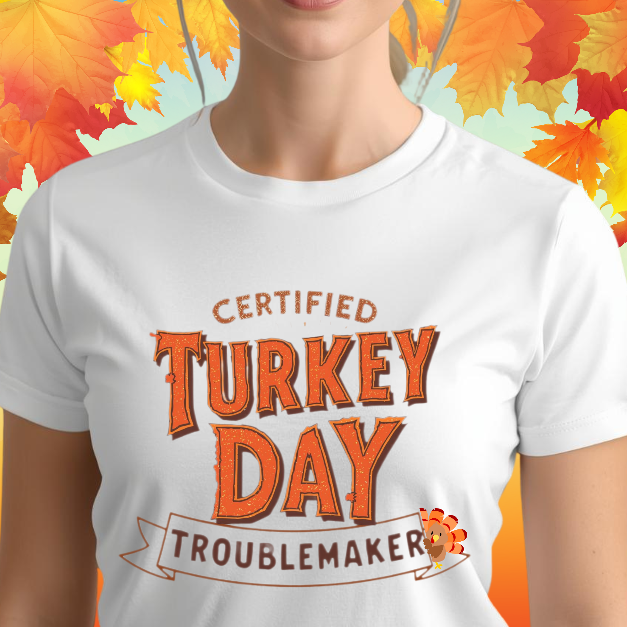 Certified Turkey Day Troublemaker Funny Thanksgiving Shirt, Unisex T-Shirt, Holiday Gift, Fall Apparel, Casual Wear product thumbnail image Certified Turkey Day Troublemaker Funny Thanksgiving Shirt, Unisex T-Shirt, Holiday Gift, Fall Apparel, Casual Wear product thumbnail image
