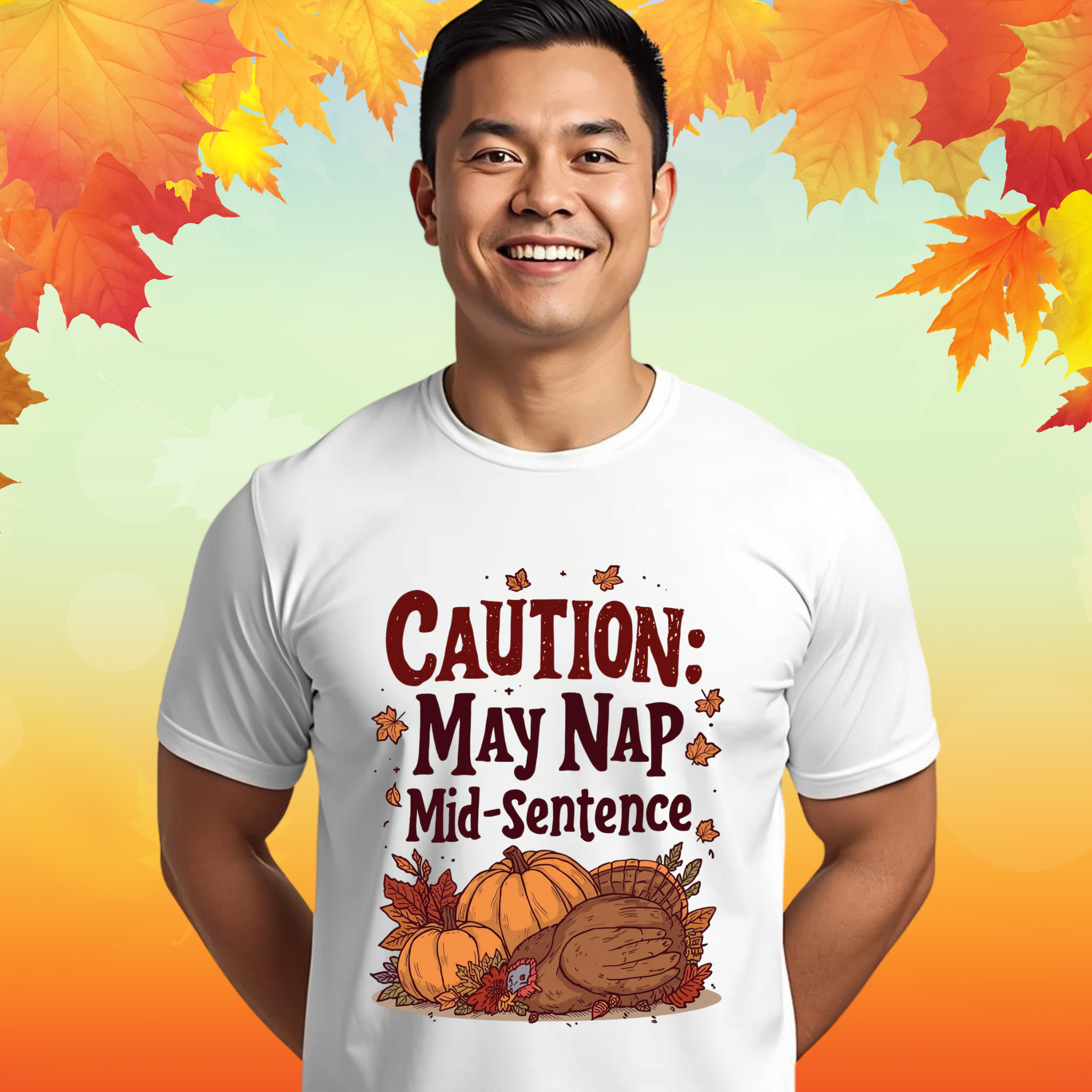 Caution May Nap Mid-sentence Funny Thanksgiving Shirt, Unisex T-Shirt, Holiday Gift, Fall Apparel, Casual Wear product thumbnail image