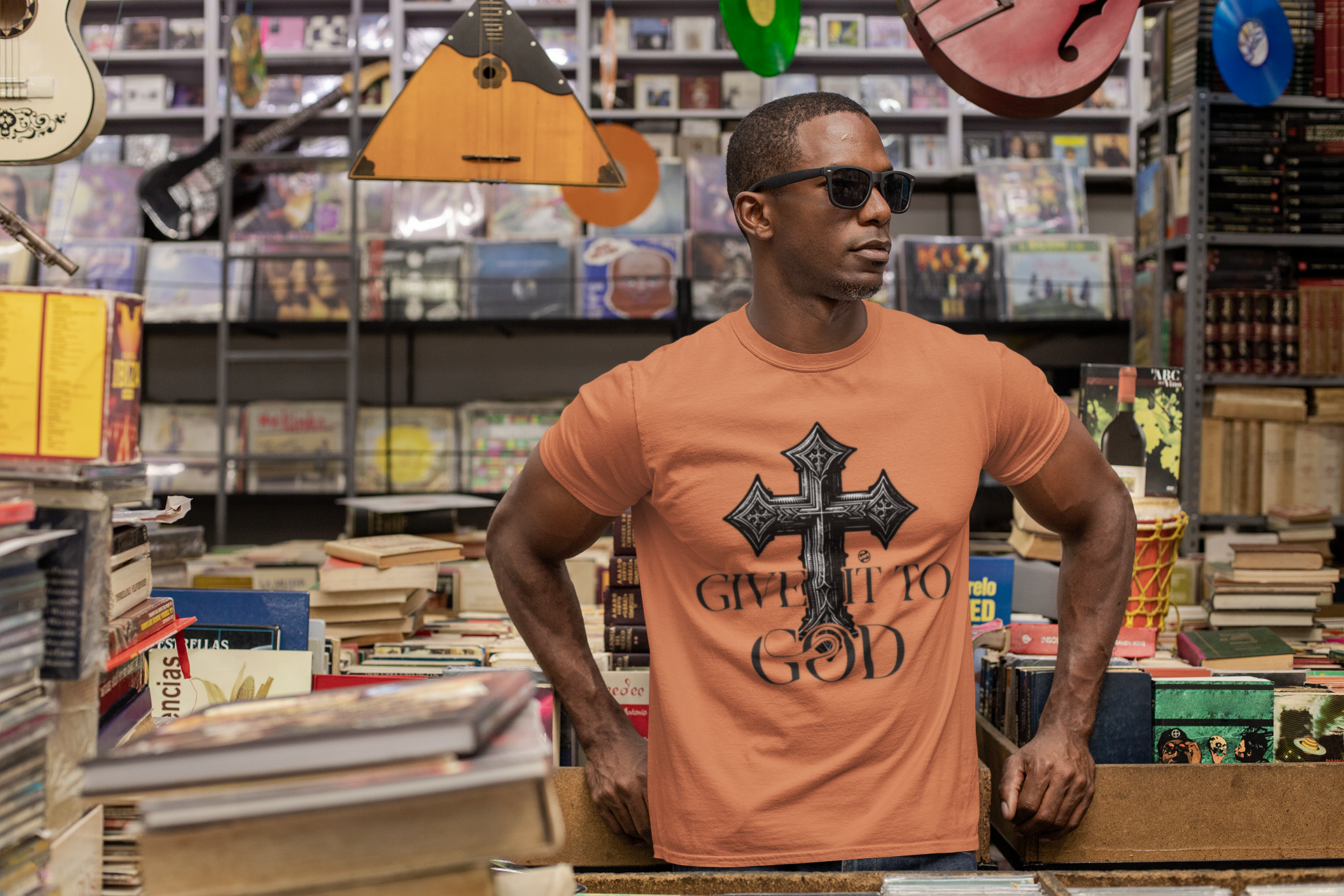 Garment-Dyed T-shirt - Give It To God Religious Tee product thumbnail image Garment-Dyed T-shirt - Give It To God Religious Tee product thumbnail image