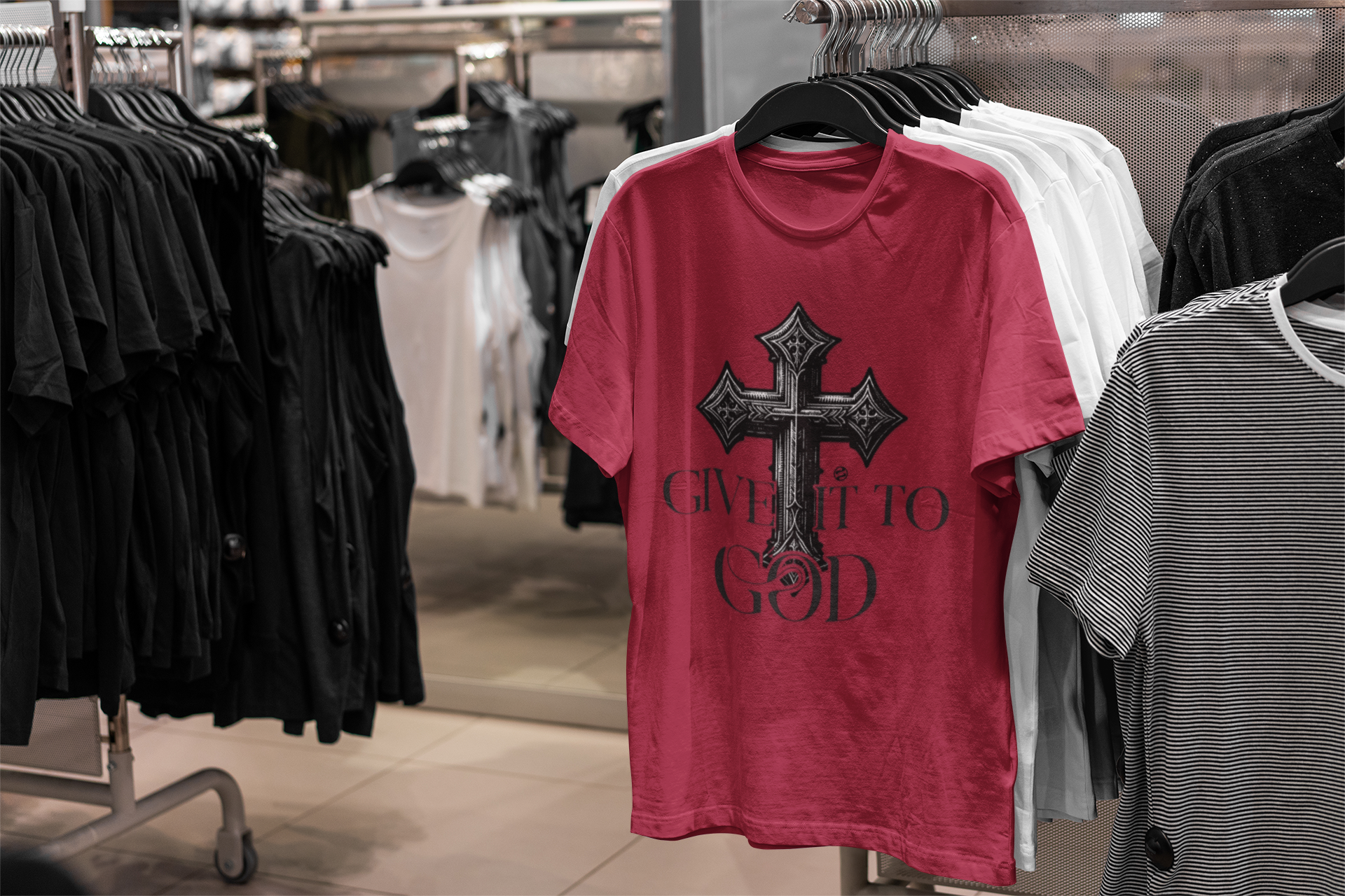 Garment-Dyed T-shirt - Give It To God Religious Tee product thumbnail image
