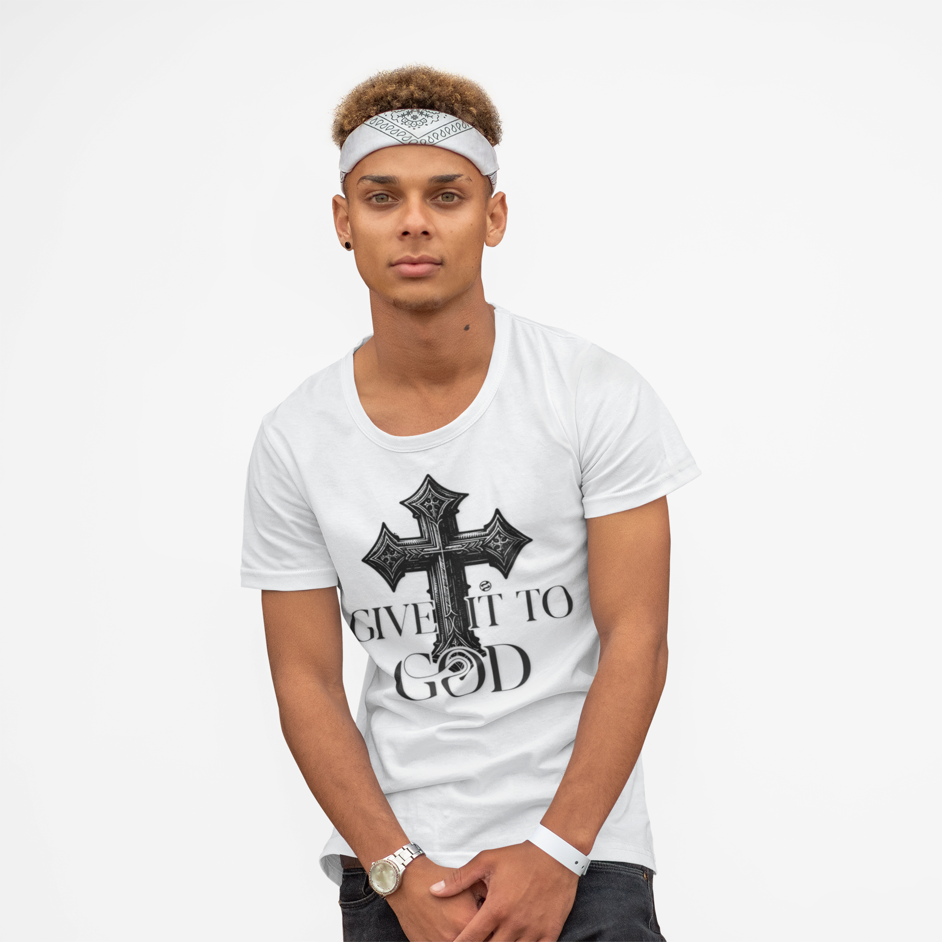 Garment-Dyed T-shirt - Give It To God Religious Tee product thumbnail image Garment-Dyed T-shirt - Give It To God Religious Tee product thumbnail image