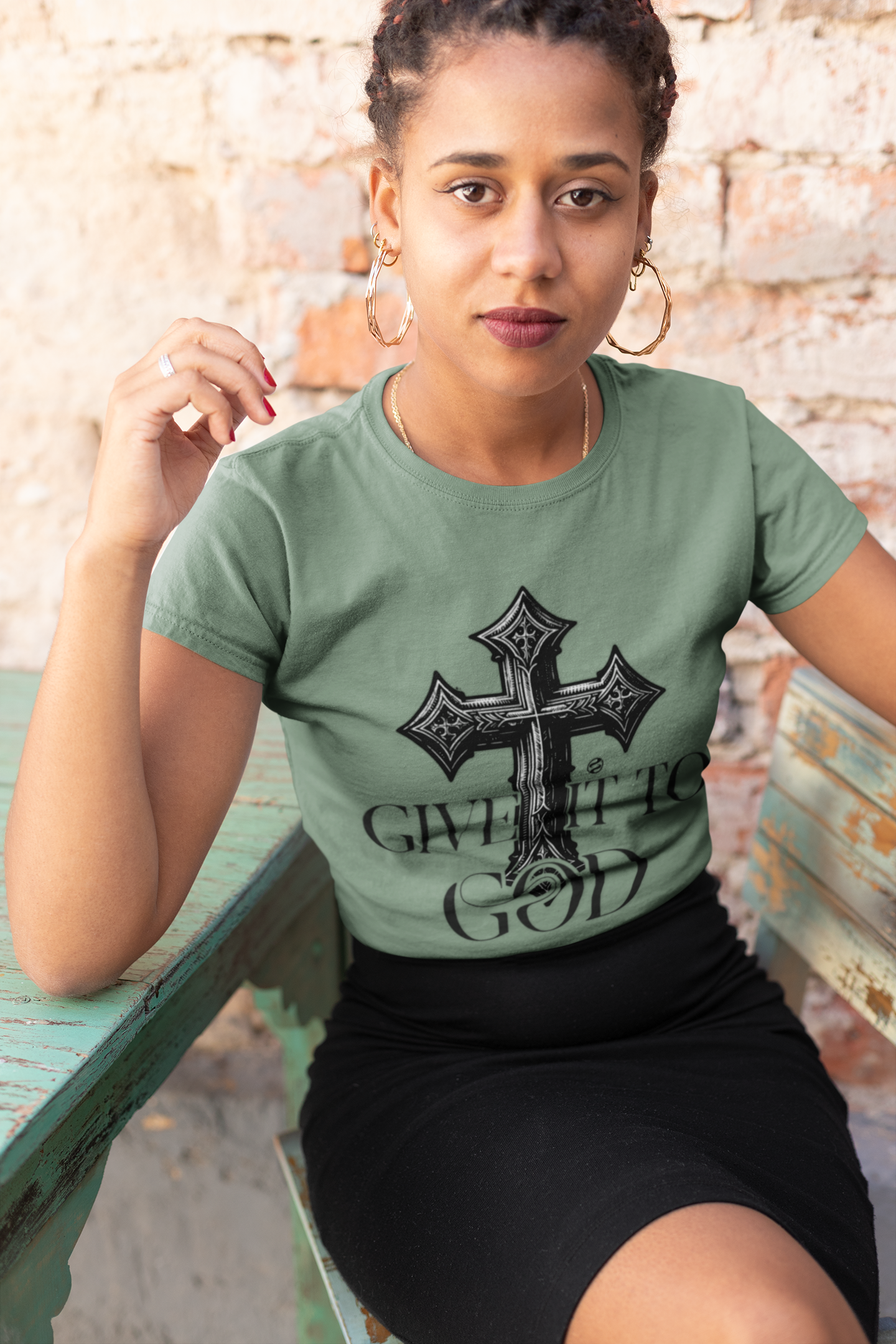 Garment-Dyed T-shirt - Give It To God Religious Tee product thumbnail image Garment-Dyed T-shirt - Give It To God Religious Tee product thumbnail image