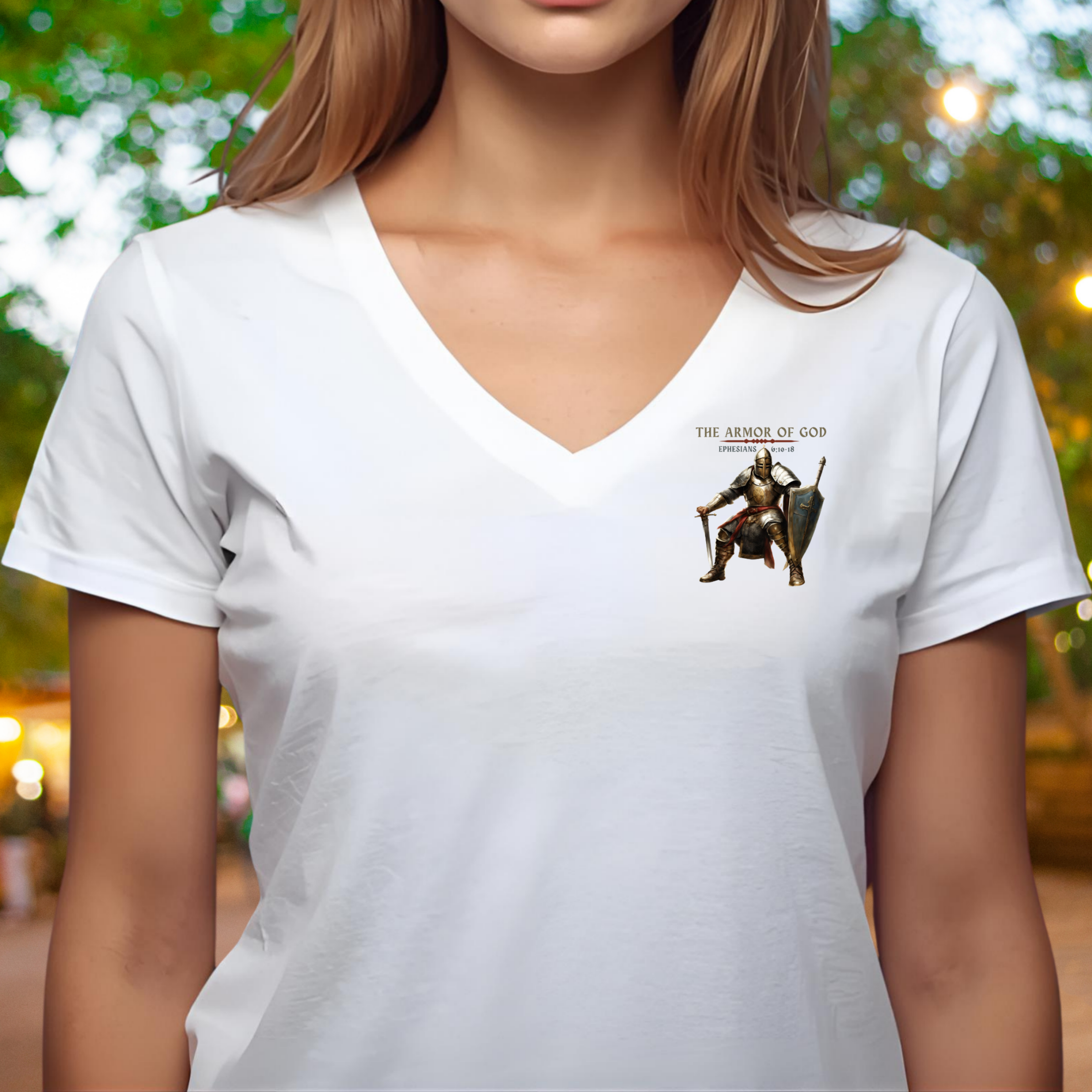 Armor of God - V-Neck Unisex T-Shirt product thumbnail image