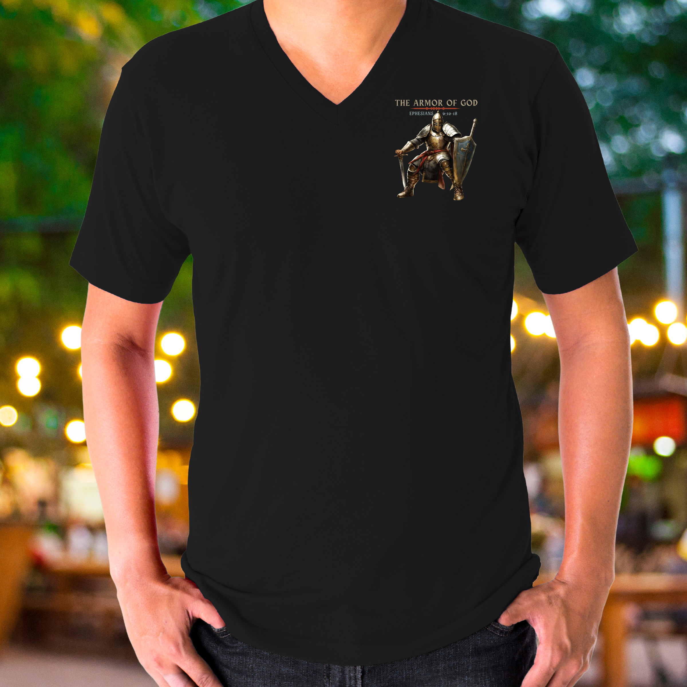 Armor of God - V-Neck Unisex T-Shirt product thumbnail image Armor of God - V-Neck Unisex T-Shirt product thumbnail image