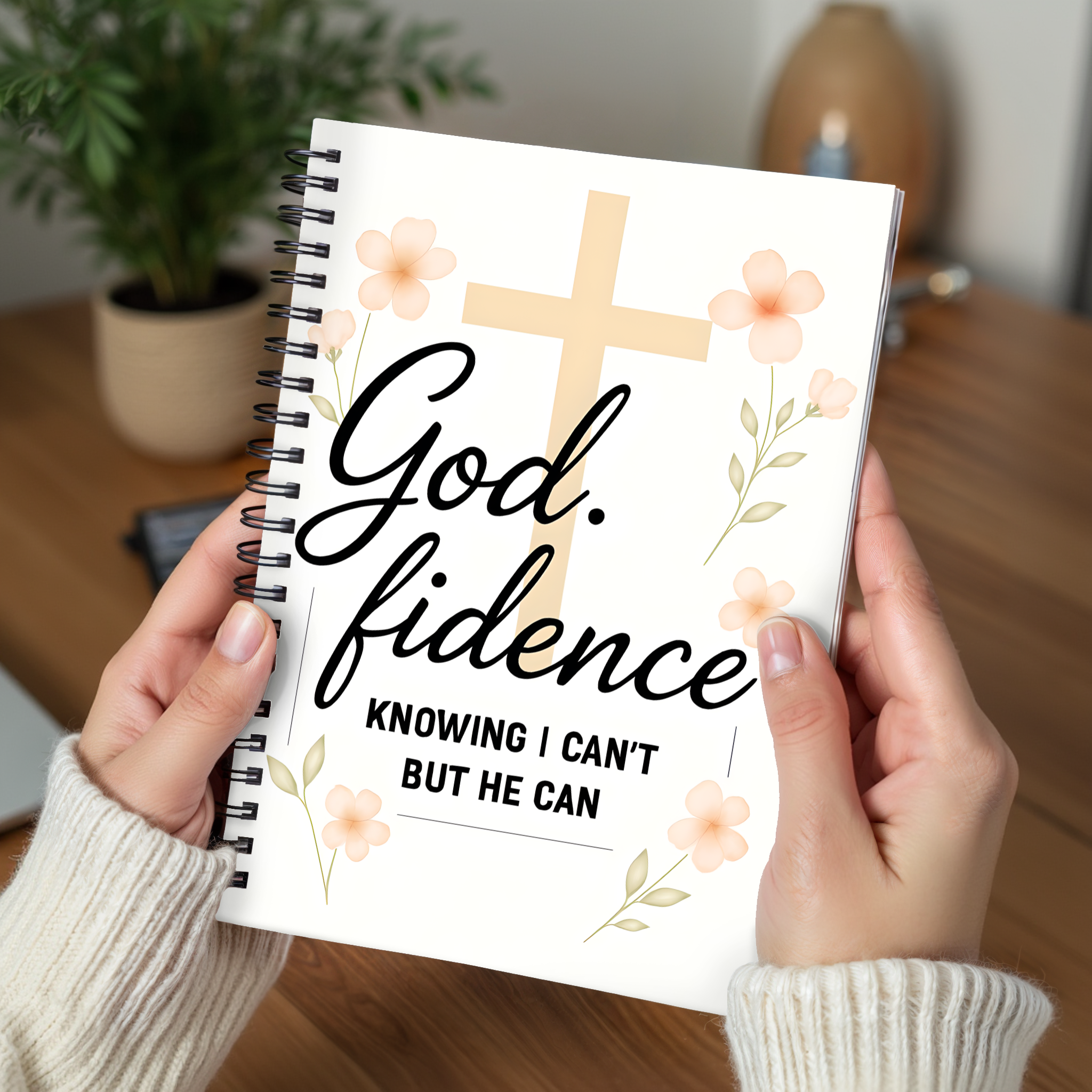 Inspirational Spiral Notebook Godfidence Quotes, Journal for Faith, Gift for Christian Occasions, Spiritual Growth Faith Inspired Journal Christian Journal  product thumbnail image