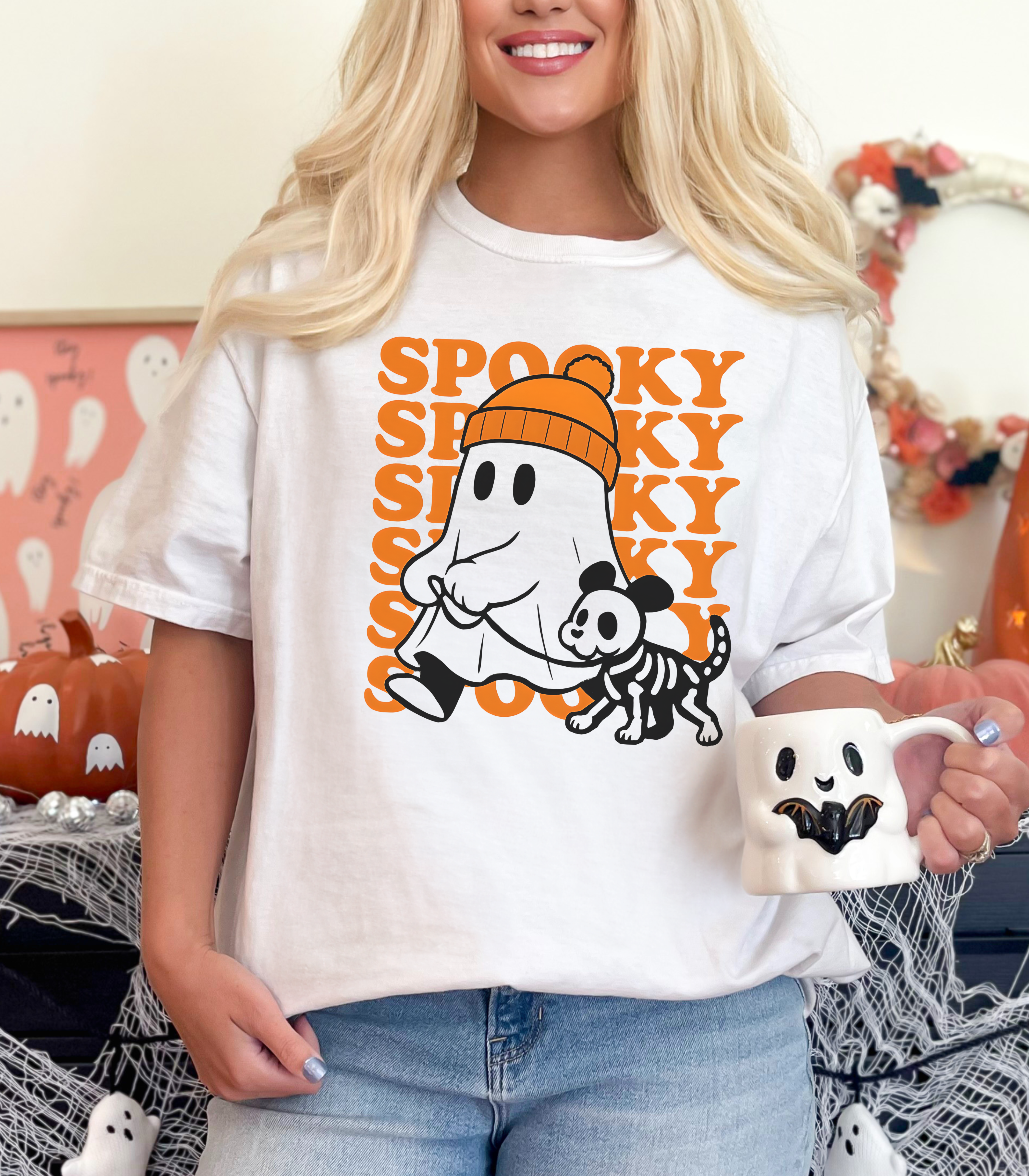 Ghost Walking Dog Unisex T-shirt product thumbnail image