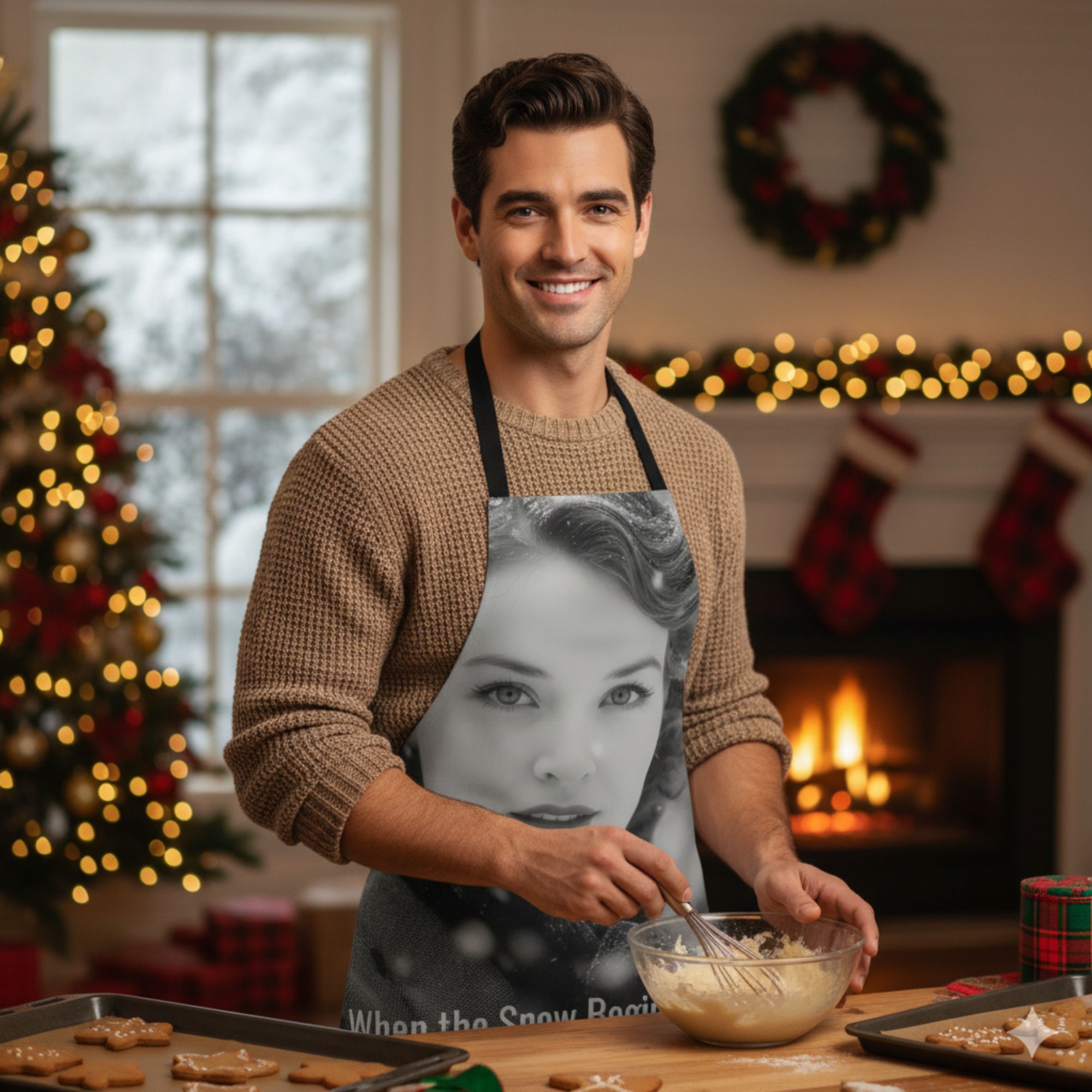 When the Snow Begins to Fall Apron – Vintage Songstress Christmas Kitchen Gift When the Snow Begins to Fall Apron – Vintage Songstress Christmas Kitchen Gift