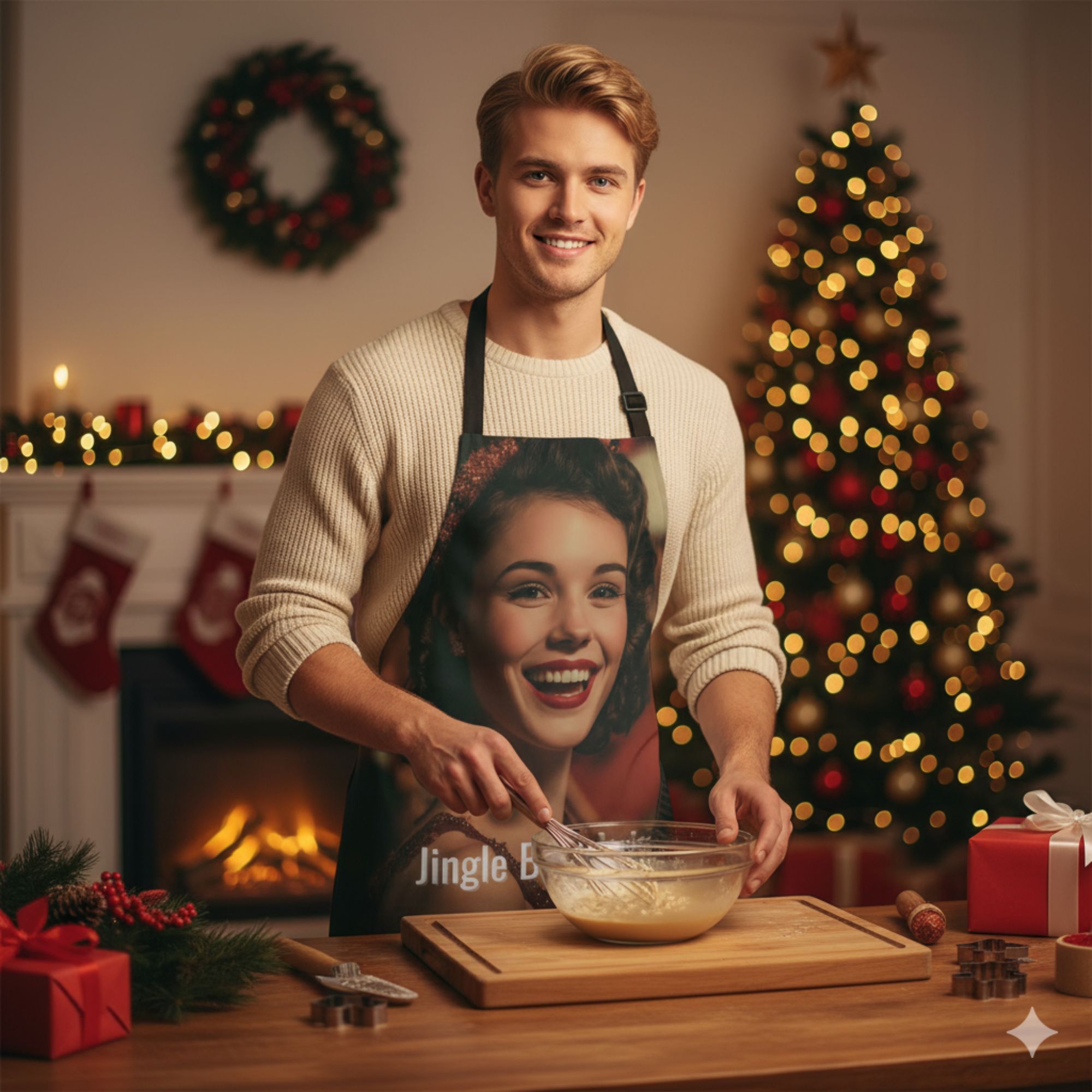 Jingle Bell Swing Holiday Dance Hall Sparkle Apron Jingle Bell Swing Holiday Dance Hall Sparkle Apron