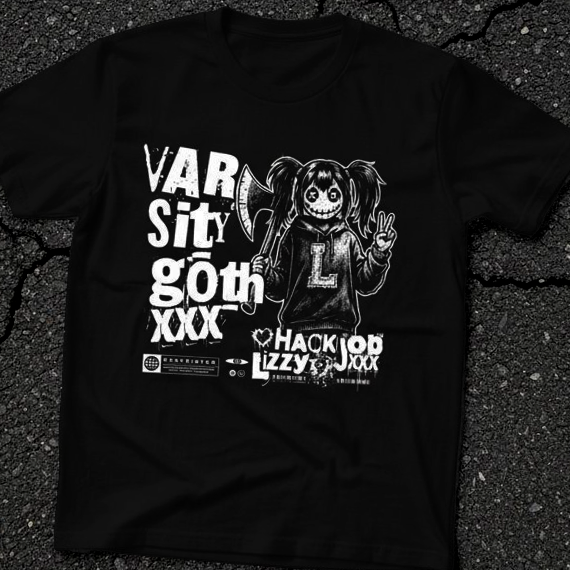 Unisex Softstyle Tee | Premium Gildan Shirt | Hack Job Lizzy | Varsity Goth product thumbnail image Unisex Softstyle Tee | Premium Gildan Shirt | Hack Job Lizzy | Varsity Goth product thumbnail image