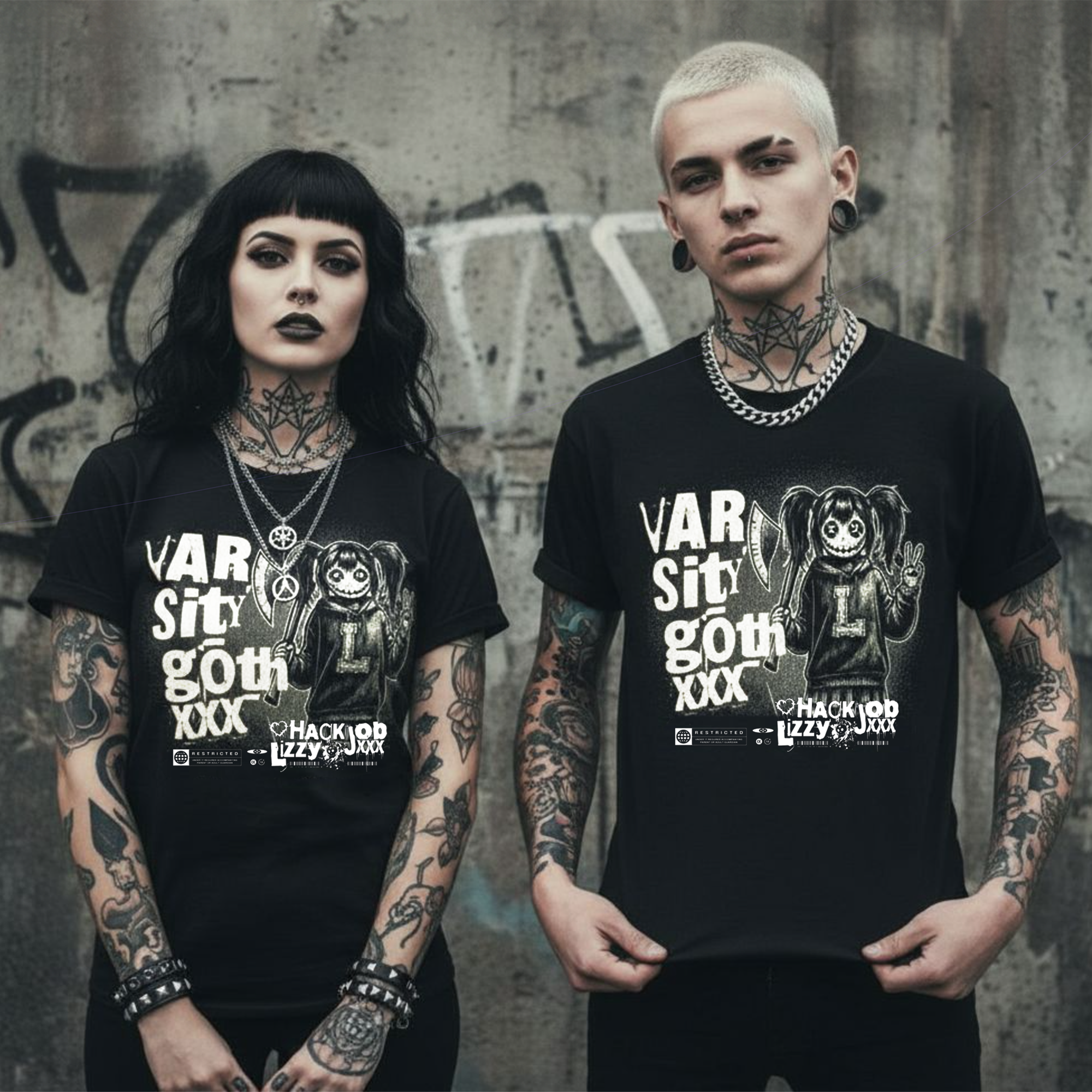 Unisex Softstyle Tee | Premium Gildan Shirt | Hack Job Lizzy | Varsity Goth product thumbnail image Unisex Softstyle Tee | Premium Gildan Shirt | Hack Job Lizzy | Varsity Goth product thumbnail image