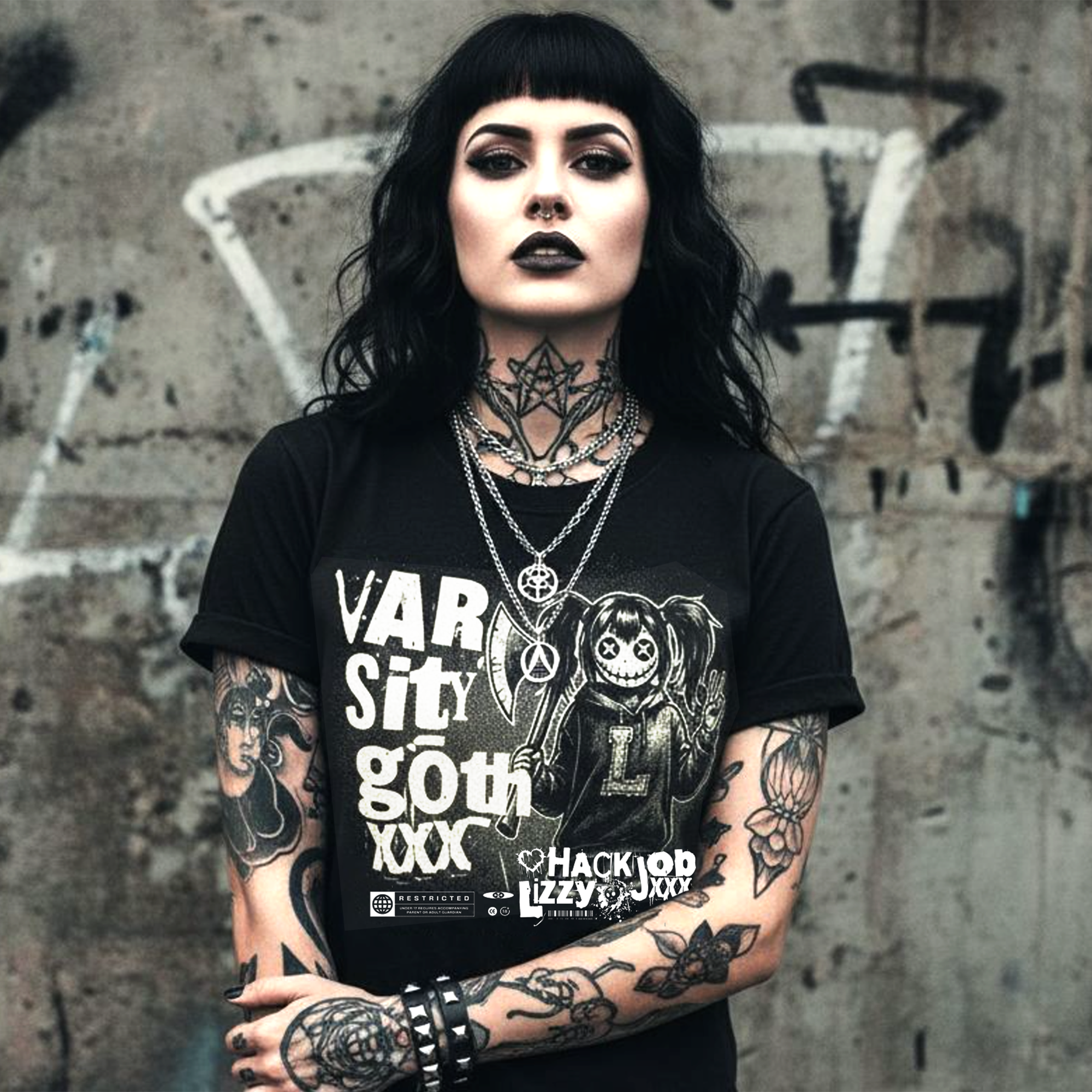 Unisex Softstyle Tee | Premium Gildan Shirt | Hack Job Lizzy | Varsity Goth product thumbnail image Unisex Softstyle Tee | Premium Gildan Shirt | Hack Job Lizzy | Varsity Goth product thumbnail image