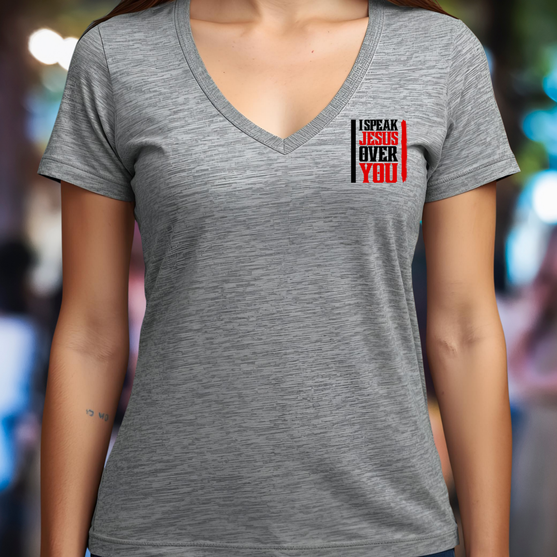 I Speak Jesus - V-Neck Unisex T-Shirt