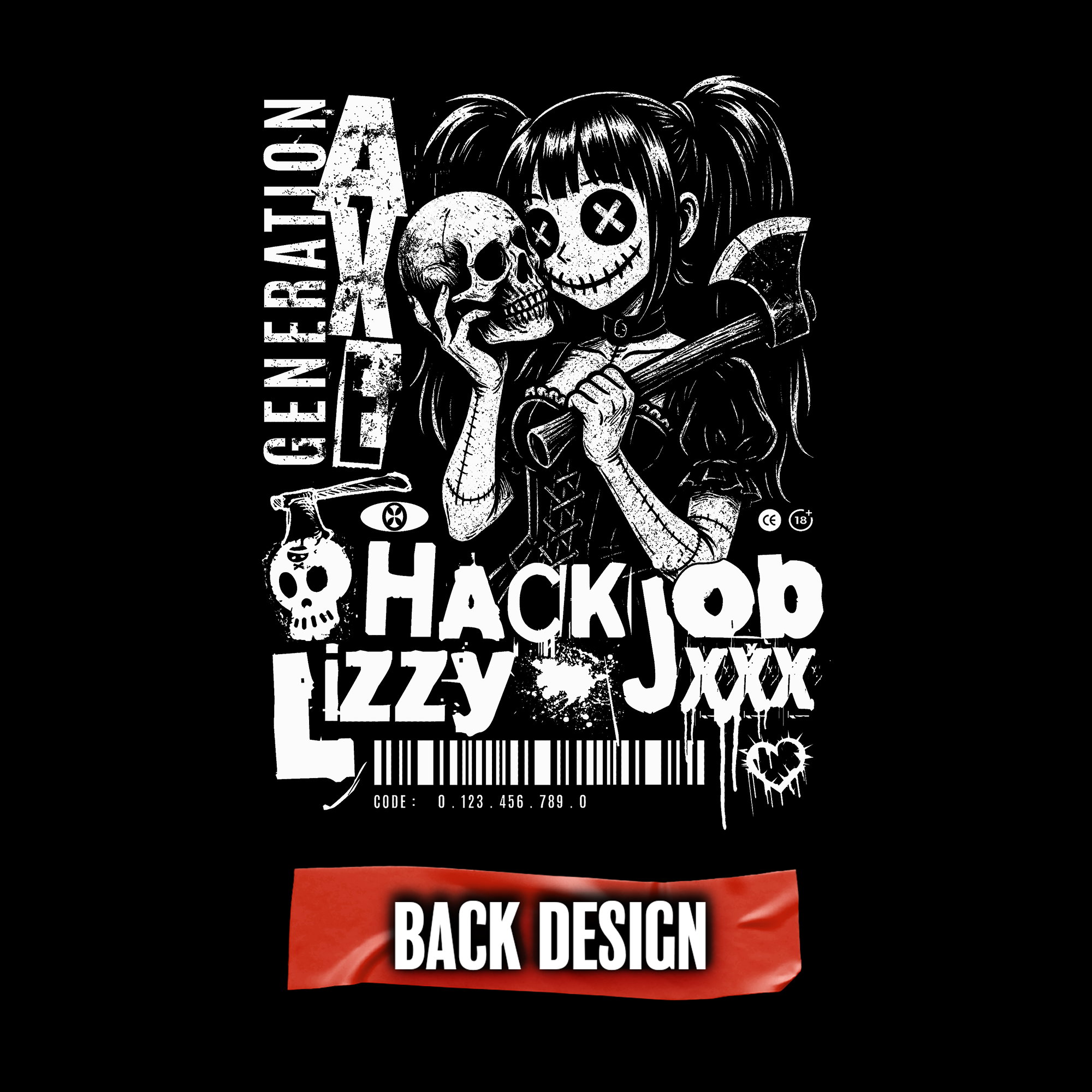 Unisex Garment-Dyed Shirt | Hack Job Lizzy | Generation Axe | Punk Goth Halloween Tee product thumbnail image Unisex Garment-Dyed Shirt | Hack Job Lizzy | Generation Axe | Punk Goth Halloween Tee product thumbnail image