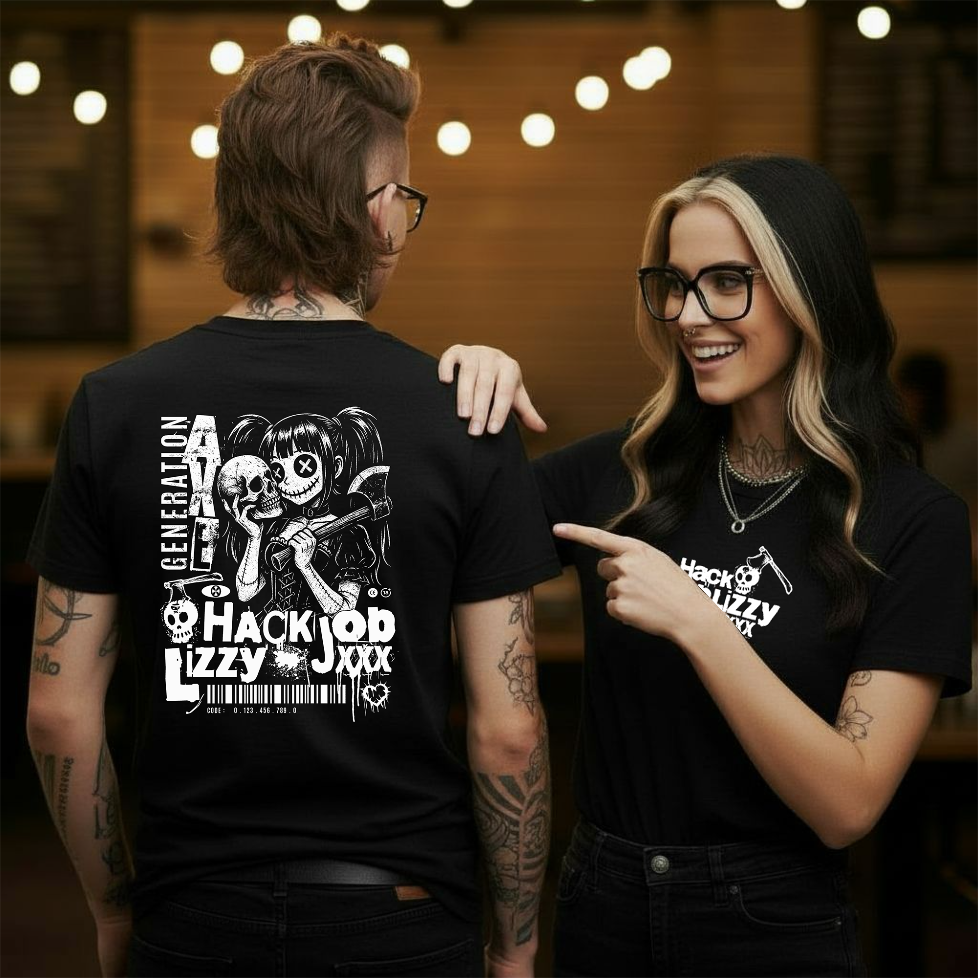 Unisex Garment-Dyed Shirt | Hack Job Lizzy | Generation Axe | Punk Goth Halloween Tee product thumbnail image Unisex Garment-Dyed Shirt | Hack Job Lizzy | Generation Axe | Punk Goth Halloween Tee product thumbnail image