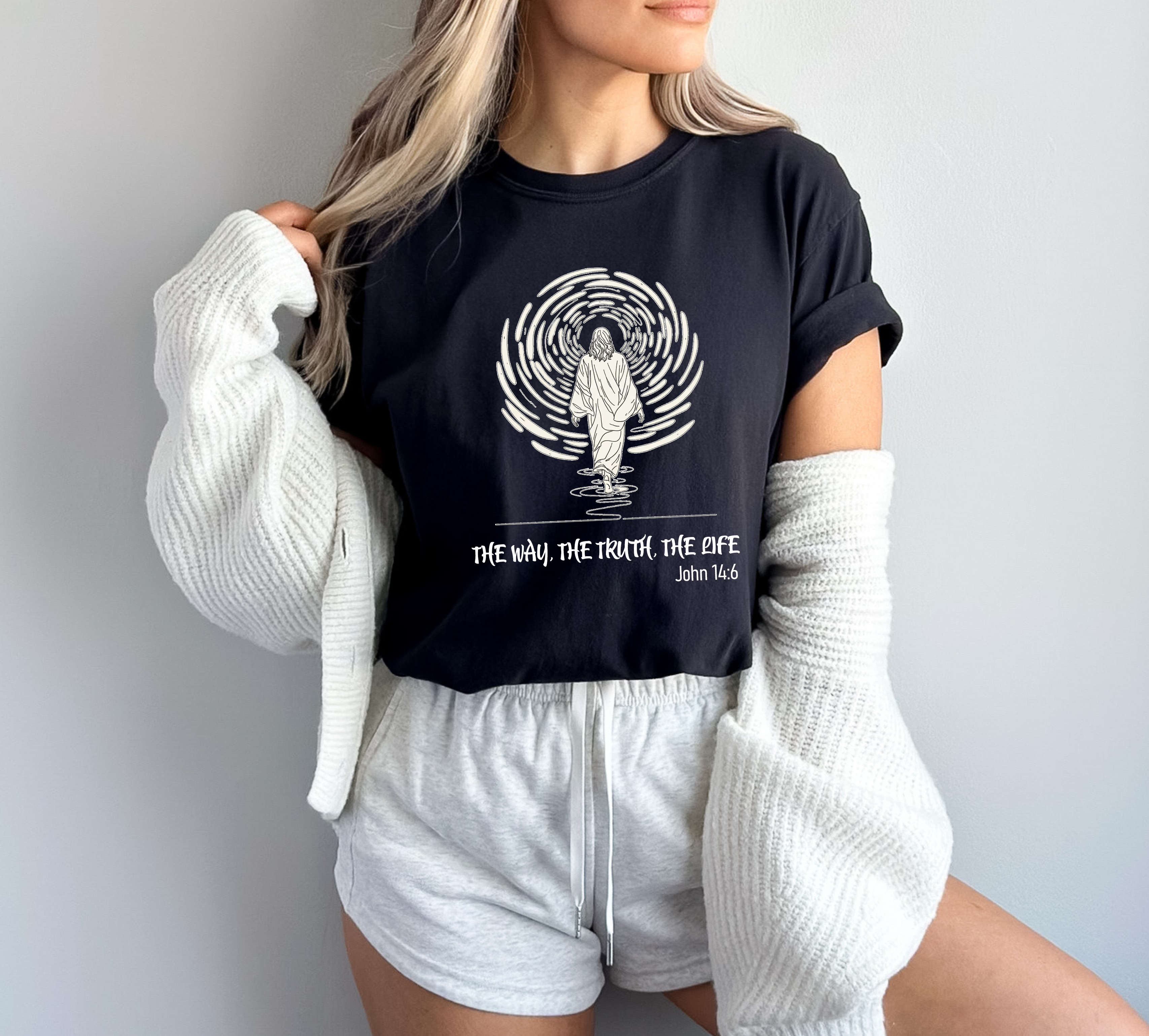 Christian Scripture T-Shirt, The Way The Truth The Life John 14:6 Tee, Bible Verse Faith Shirt, Inspirational Jesus Graphic Tee Christian Scripture T-Shirt, The Way The Truth The Life John 14:6 Tee, Bible Verse Faith Shirt, Inspirational Jesus Graphic Tee