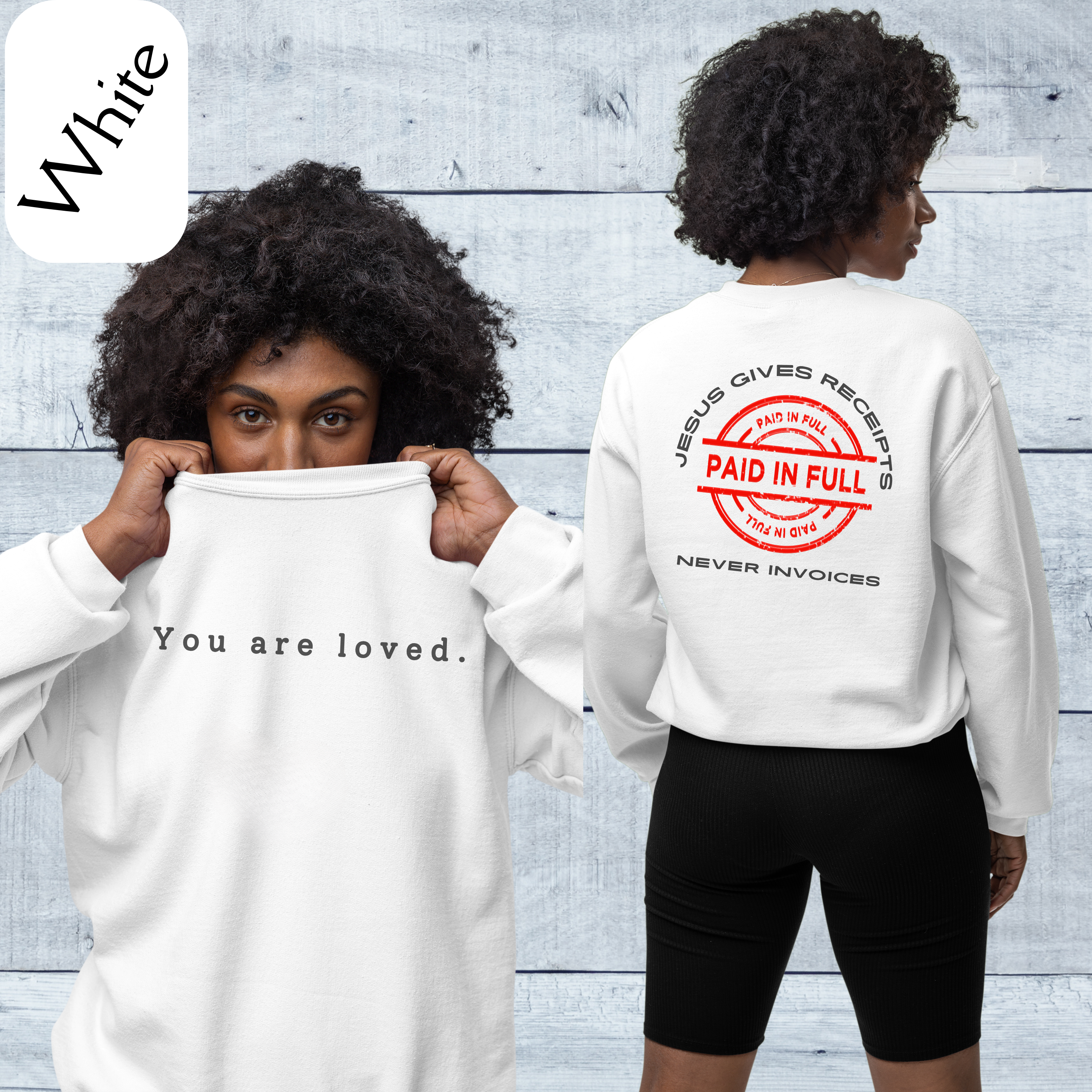 "Jesus Gives Receipts - Never Invoices" Christian Sweatshirt, "Paid-in-Full" Graphic Streetwear, Faith-Based Gift