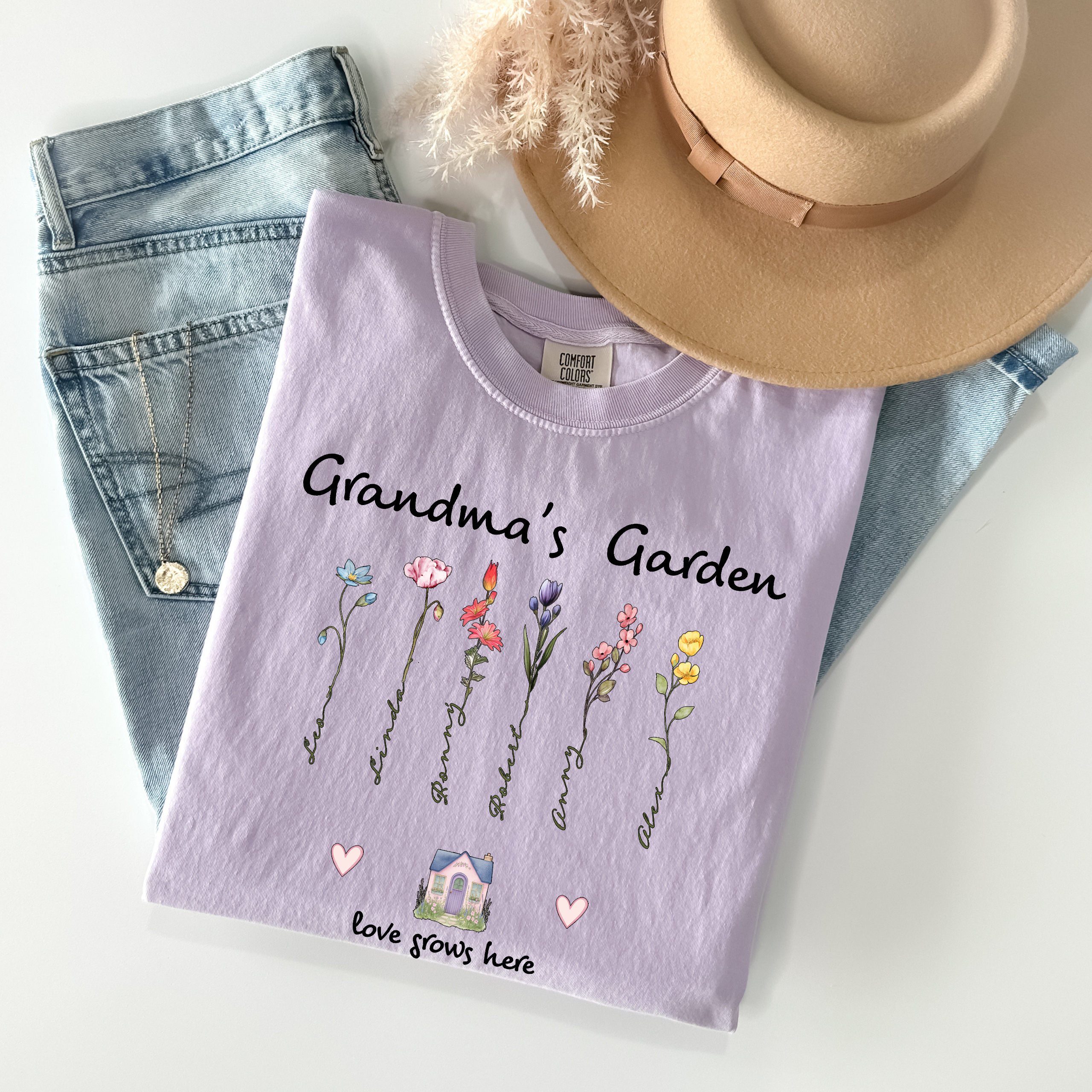 Custom Grandma Garden Shirt | Personalized Comfort Colors Tee with Flowers Names | Love Grows Here Gift for Grandmother product thumbnail image Custom Grandma Garden Shirt | Personalized Comfort Colors Tee with Flowers Names | Love Grows Here Gift for Grandmother product thumbnail image