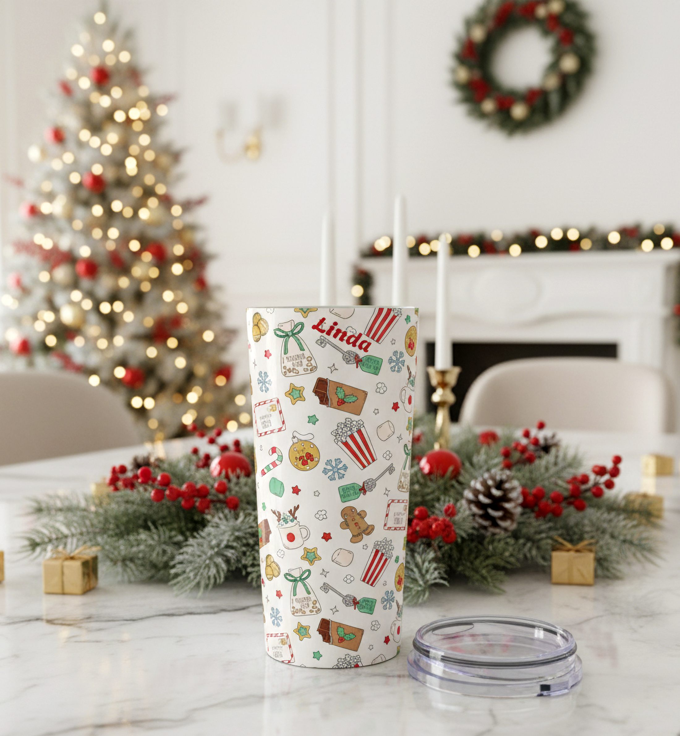 Personalized 20 oz Christmas Tumbler Insulated Holiday Travel Mug, Christmas Gift Cup for Hot and Cold Drinks product thumbnail image Personalized 20 oz Christmas Tumbler Insulated Holiday Travel Mug, Christmas Gift Cup for Hot and Cold Drinks product thumbnail image