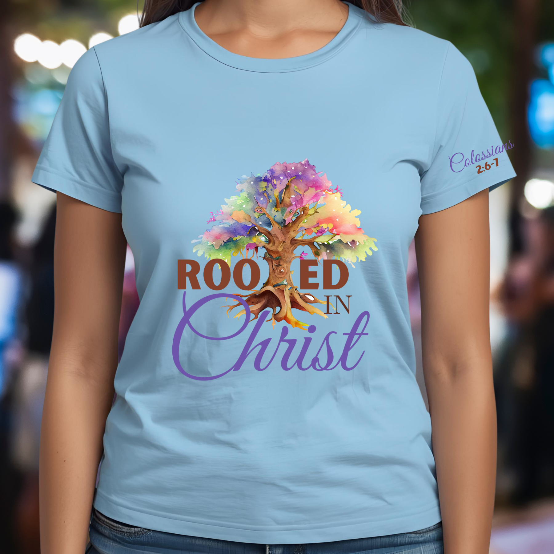 Rooted In Christ - Crew Neck Unisex T- Shirt product thumbnail image