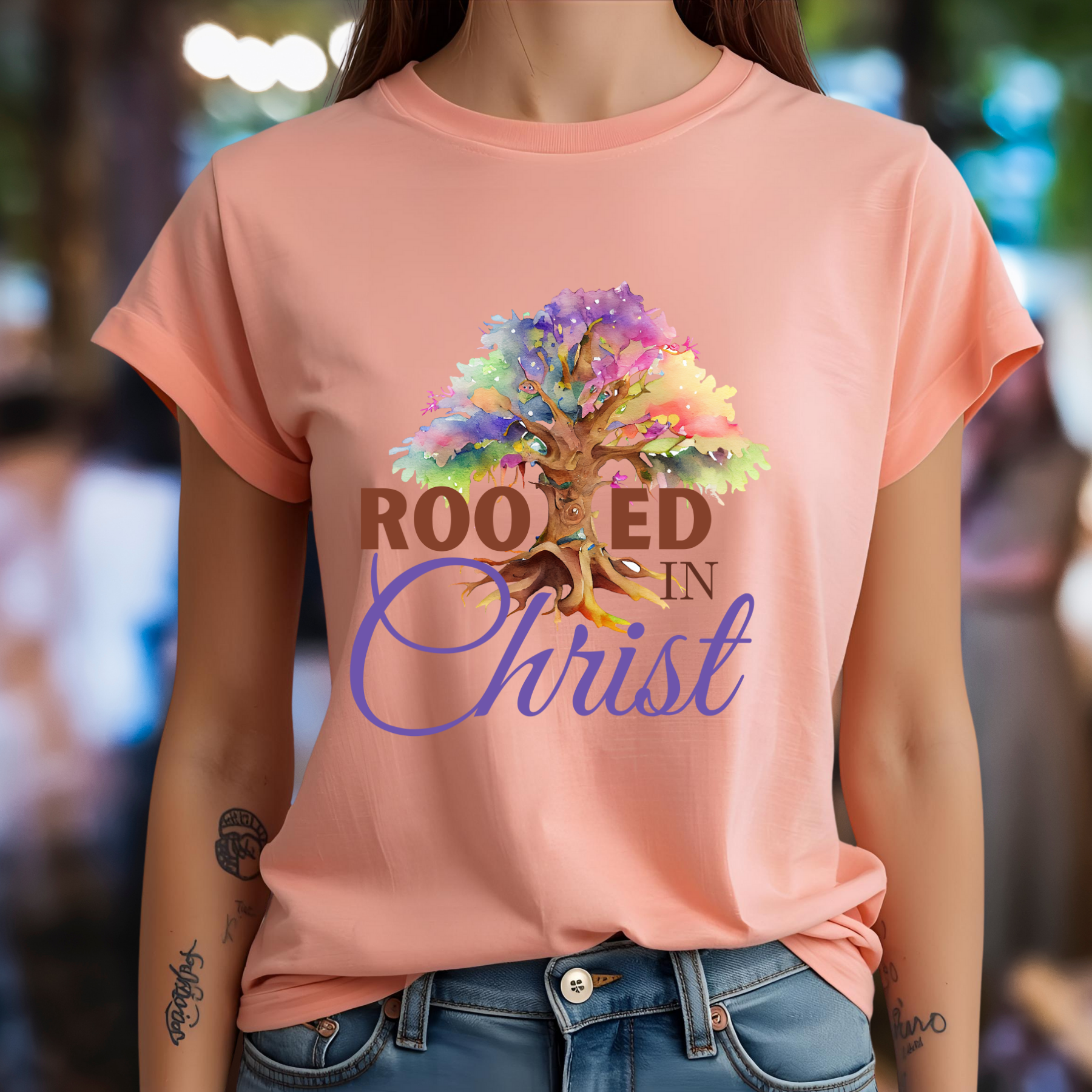 Rooted In Christ - Crew Neck Unisex T- Shirt product thumbnail image Rooted In Christ - Crew Neck Unisex T- Shirt product thumbnail image
