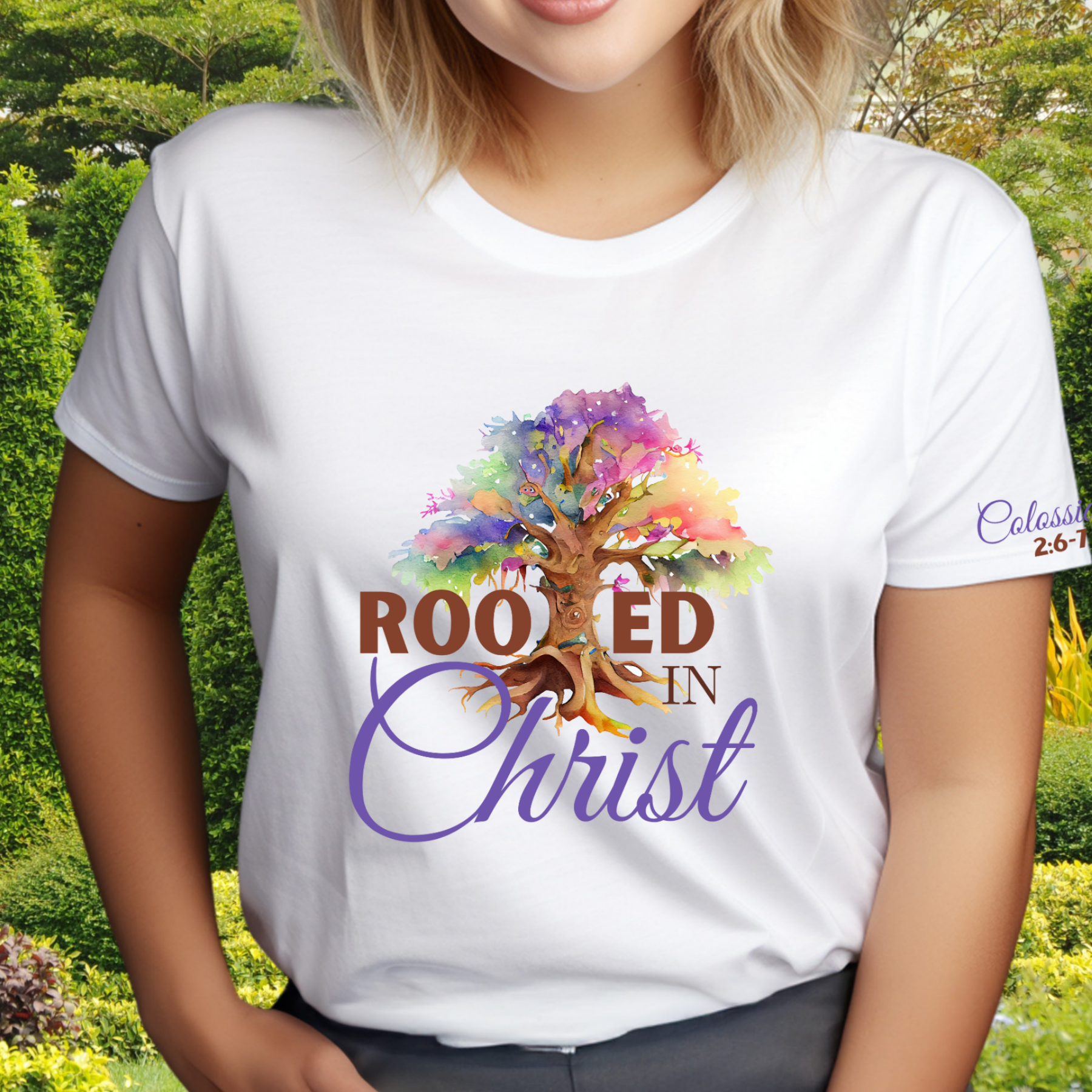 Rooted In Christ - Crew Neck Unisex T- Shirt product thumbnail image Rooted In Christ - Crew Neck Unisex T- Shirt product thumbnail image