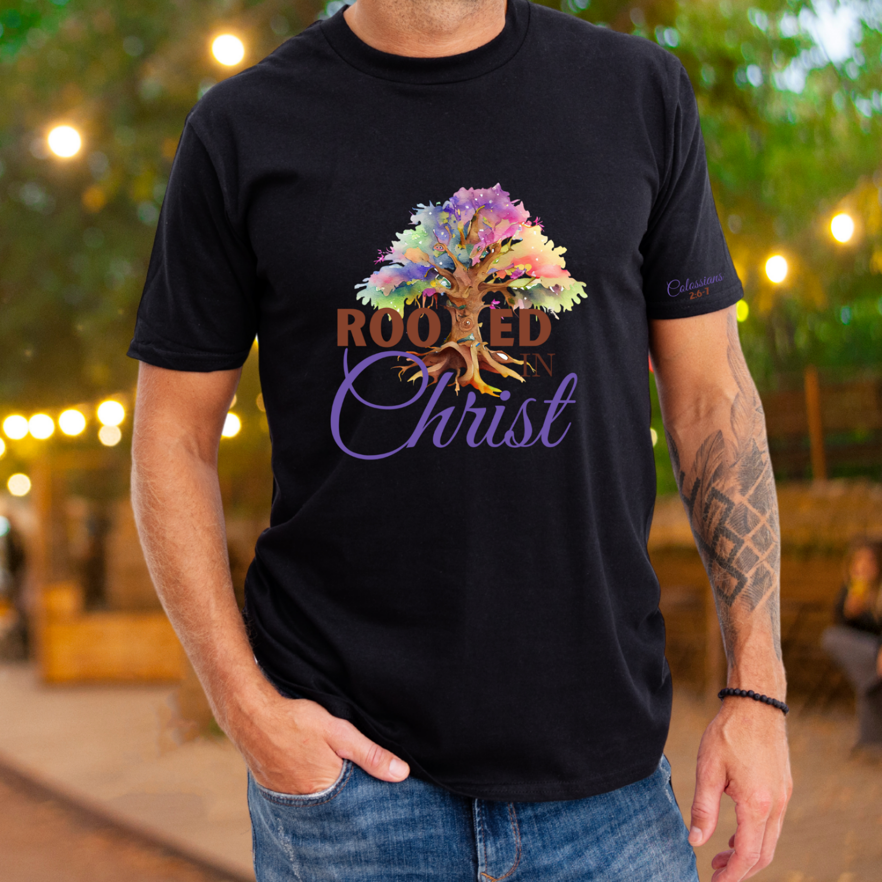 Rooted In Christ - Crew Neck Unisex T- Shirt product thumbnail image