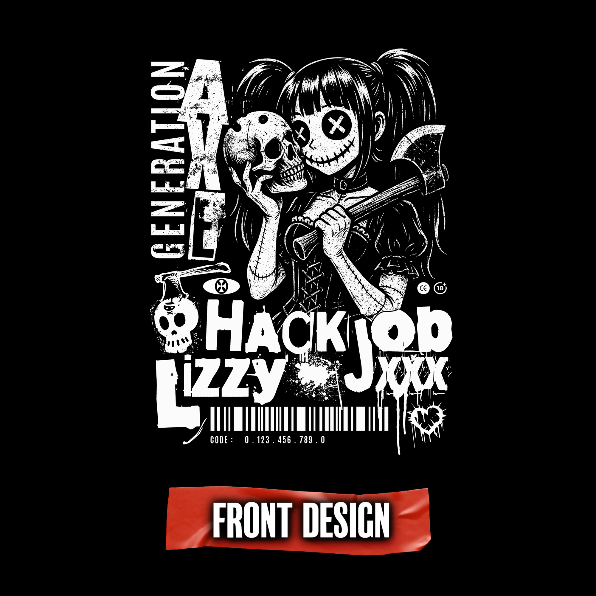 Unisex Mineral Wash | Generation Axe | Hack Job Lizzy | Halloween Punk Tee product thumbnail image Unisex Mineral Wash | Generation Axe | Hack Job Lizzy | Halloween Punk Tee product thumbnail image