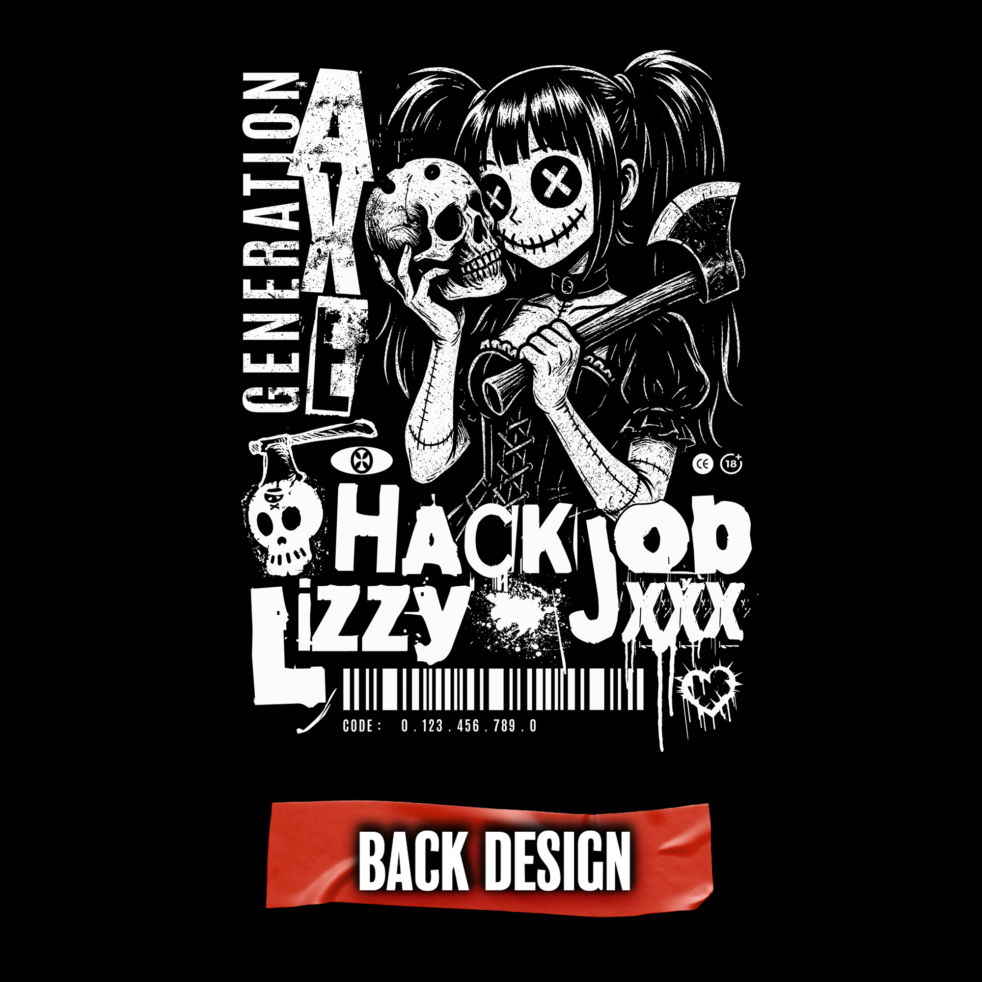 Unisex EcoSmart® Crewneck Sweatshirt | Hack Job Lizzy | Generation Axe | Punk Goth Grunge Pullover product thumbnail image Unisex EcoSmart® Crewneck Sweatshirt | Hack Job Lizzy | Generation Axe | Punk Goth Grunge Pullover product thumbnail image