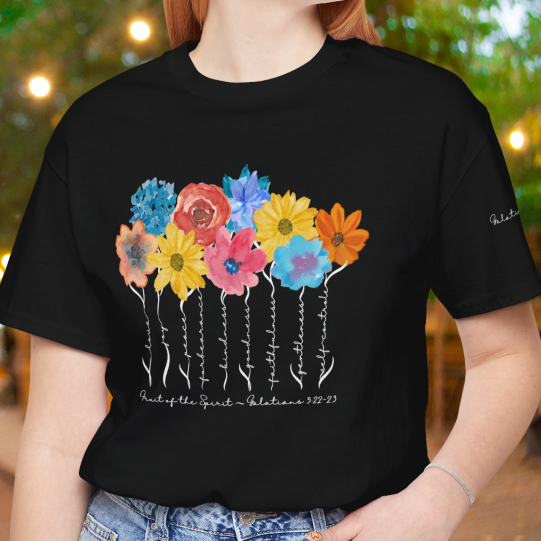 Fruit of the Spirit - Crew Neck Unisex T- Shirt featuring Galatians 5:22-23 product thumbnail image Fruit of the Spirit - Crew Neck Unisex T- Shirt featuring Galatians 5:22-23 product thumbnail image