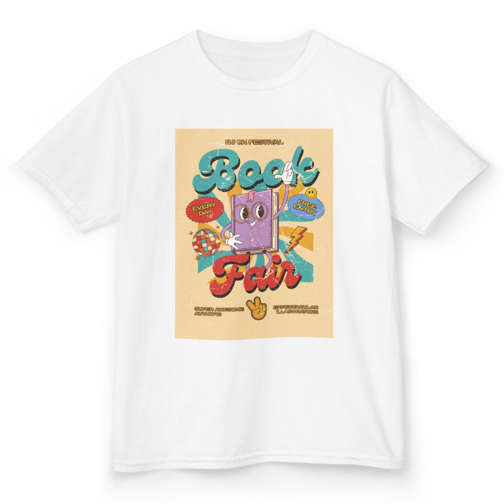 Retro Book Fair Flyer, KIDS Graphic T-Shirt product thumbnail image