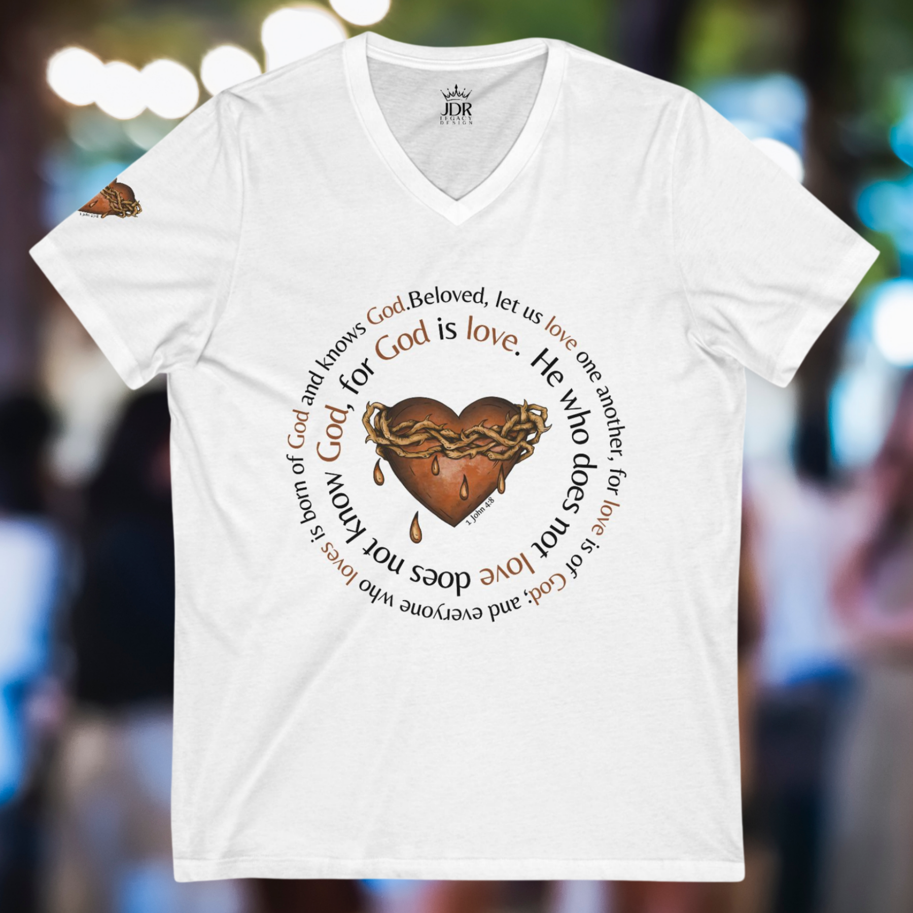 God Is Love - V-Neck Unisex T-Shirt product thumbnail image God Is Love - V-Neck Unisex T-Shirt product thumbnail image