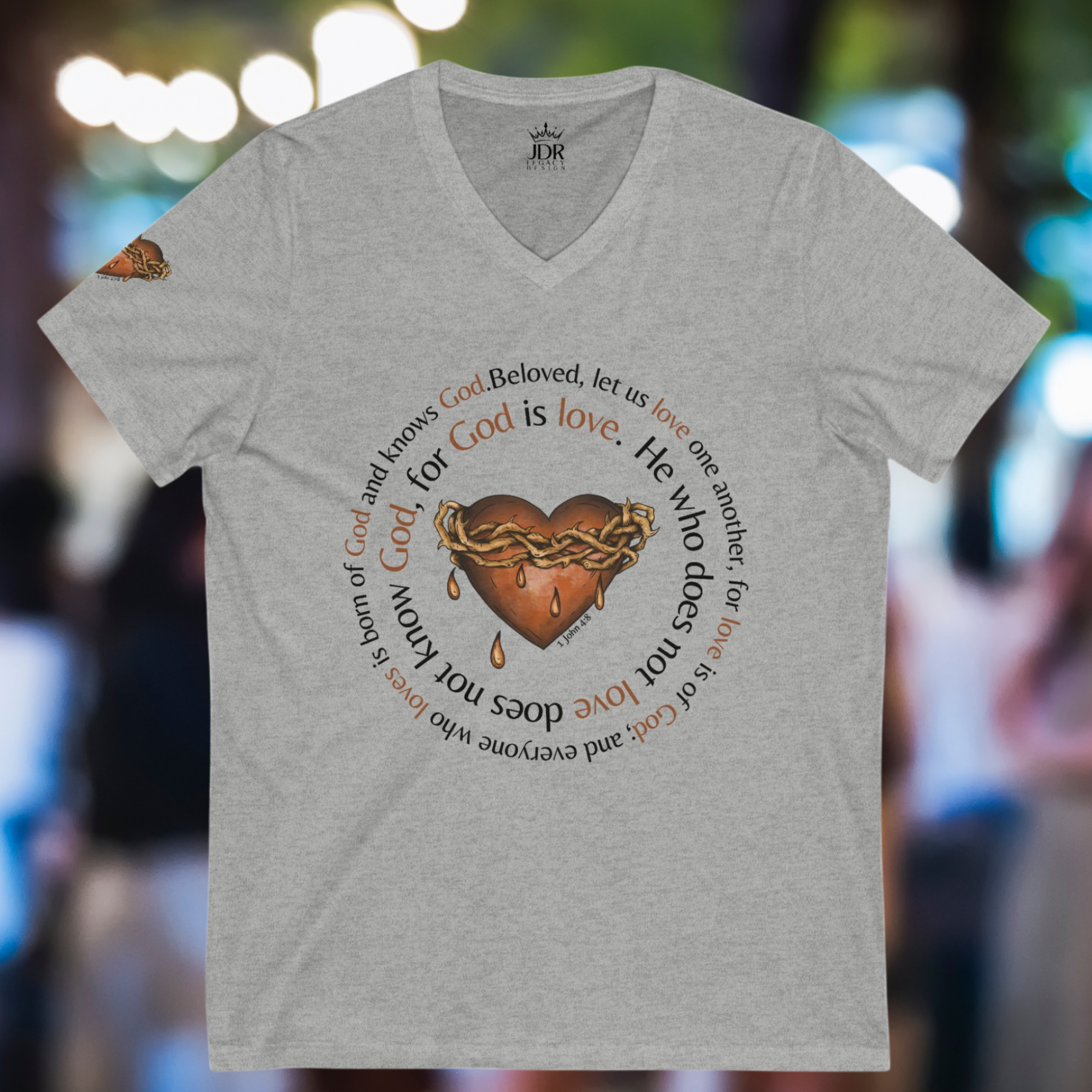 God Is Love - V-Neck Unisex T-Shirt product thumbnail image God Is Love - V-Neck Unisex T-Shirt product thumbnail image