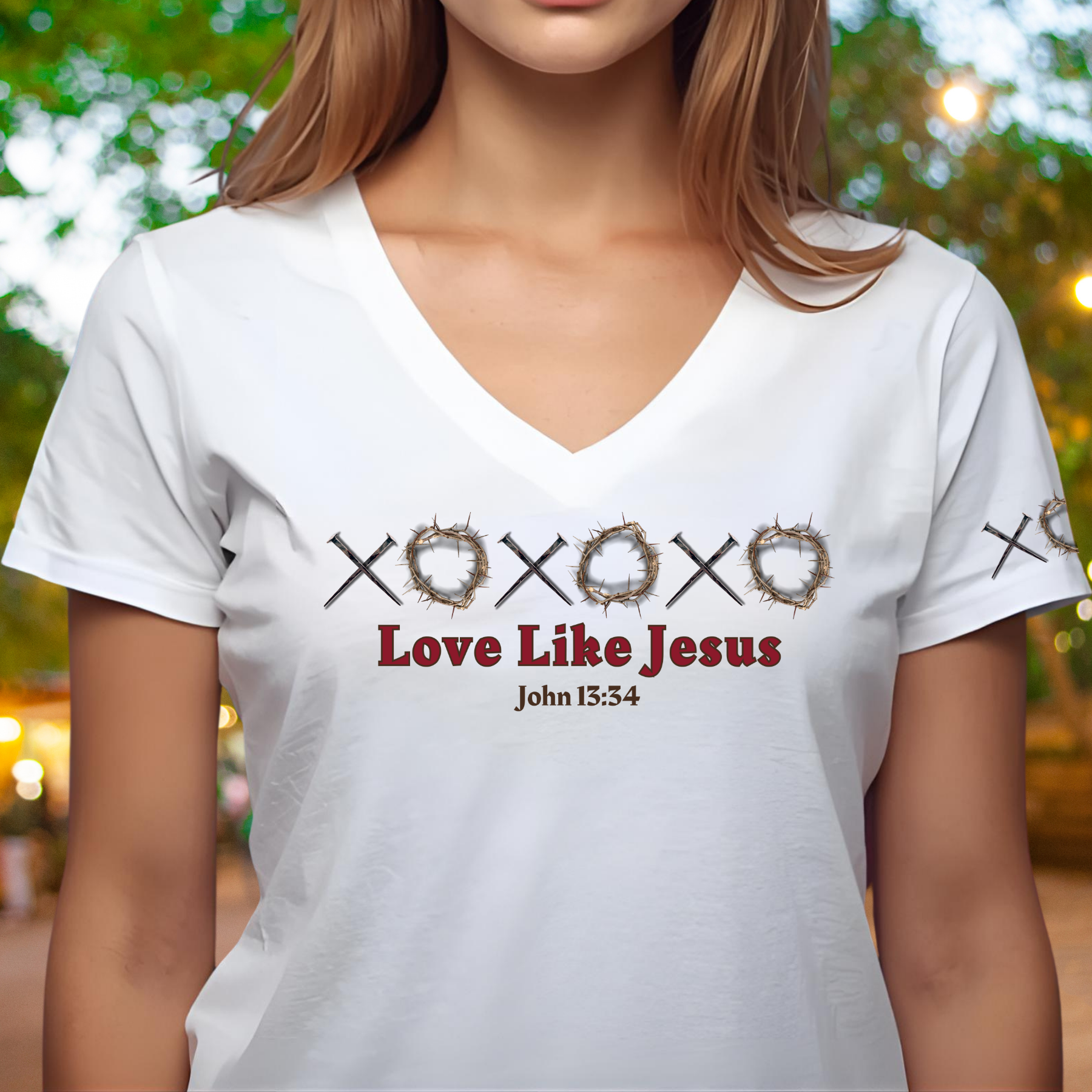 Love Like Jesus - V-Neck Unisex T- Shirt product thumbnail image Love Like Jesus - V-Neck Unisex T- Shirt product thumbnail image