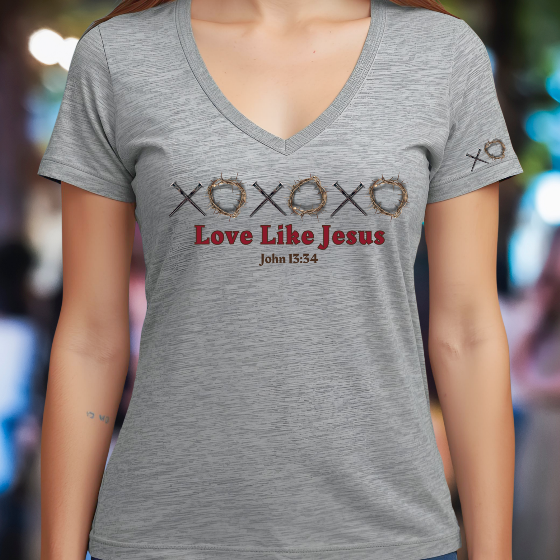 Love Like Jesus - V-Neck Unisex T- Shirt product thumbnail image Love Like Jesus - V-Neck Unisex T- Shirt product thumbnail image
