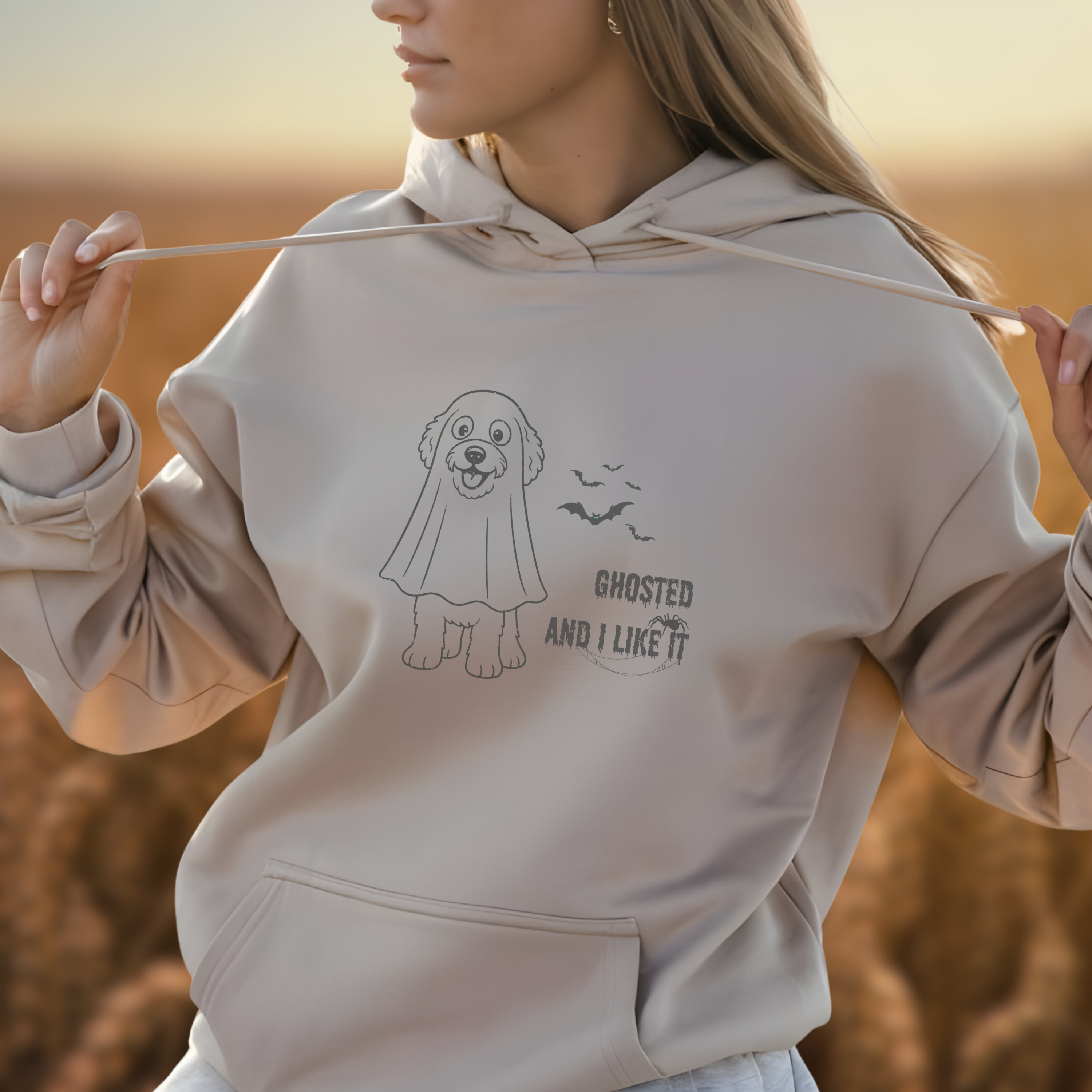 🎃 Halloween Dog Mom Sweatshirt "Ghosted and I like it", Doodle Hoodie, Limited Edition product thumbnail image 🎃 Halloween Dog Mom Sweatshirt "Ghosted and I like it", Doodle Hoodie, Limited Edition product thumbnail image