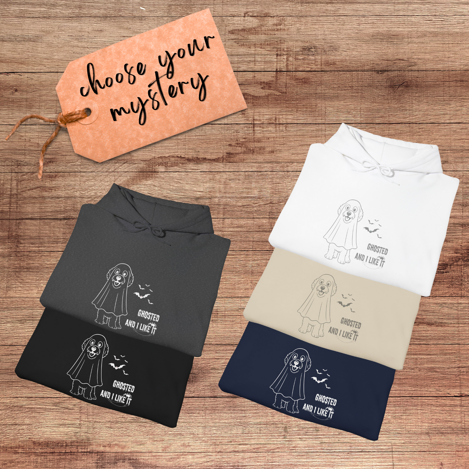 🎃 Halloween Dog Mom Sweatshirt "Ghosted and I like it", Doodle Hoodie, Limited Edition product thumbnail image 🎃 Halloween Dog Mom Sweatshirt "Ghosted and I like it", Doodle Hoodie, Limited Edition product thumbnail image