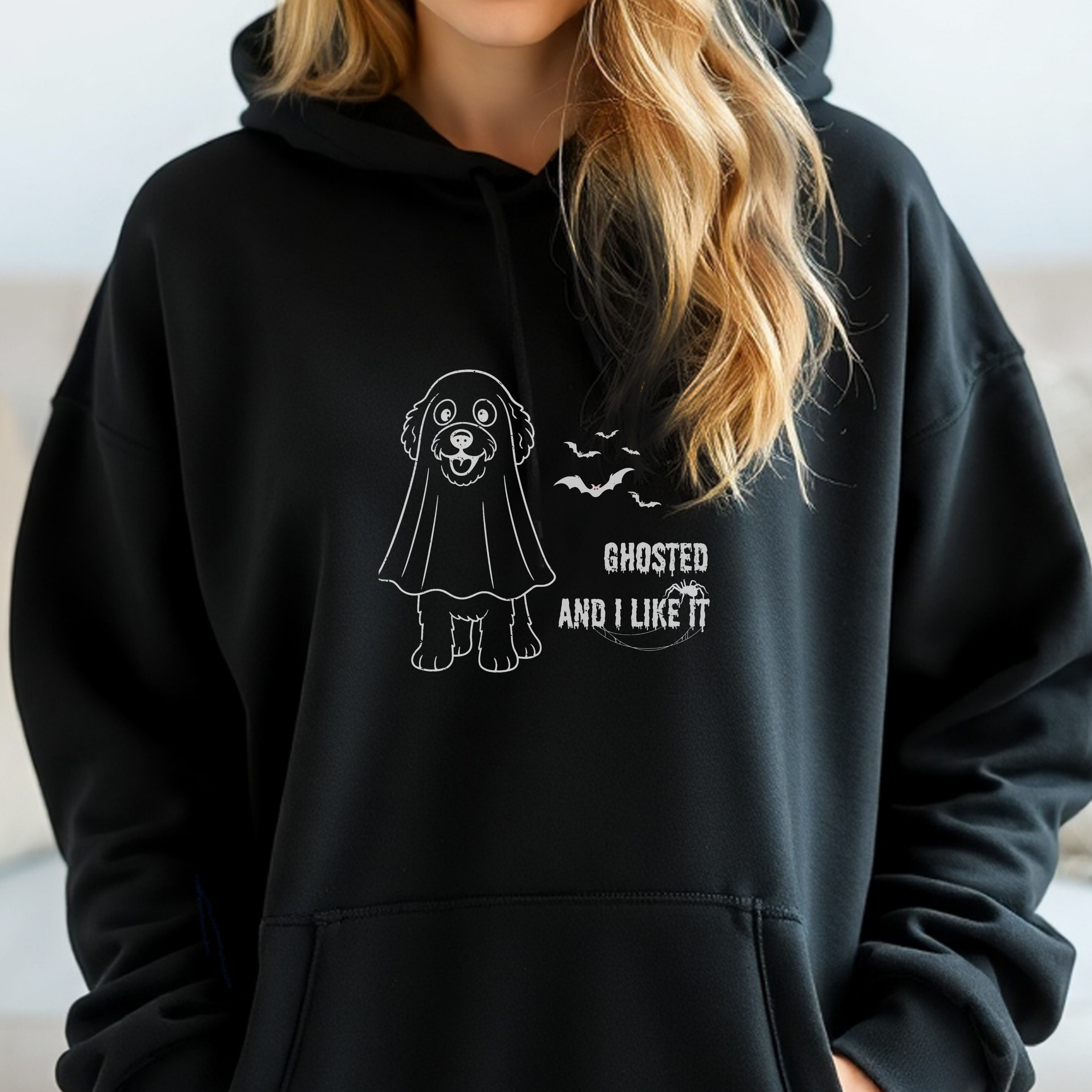 🎃 Halloween Dog Mom Sweatshirt "Ghosted and I like it", Doodle Hoodie, Limited Edition